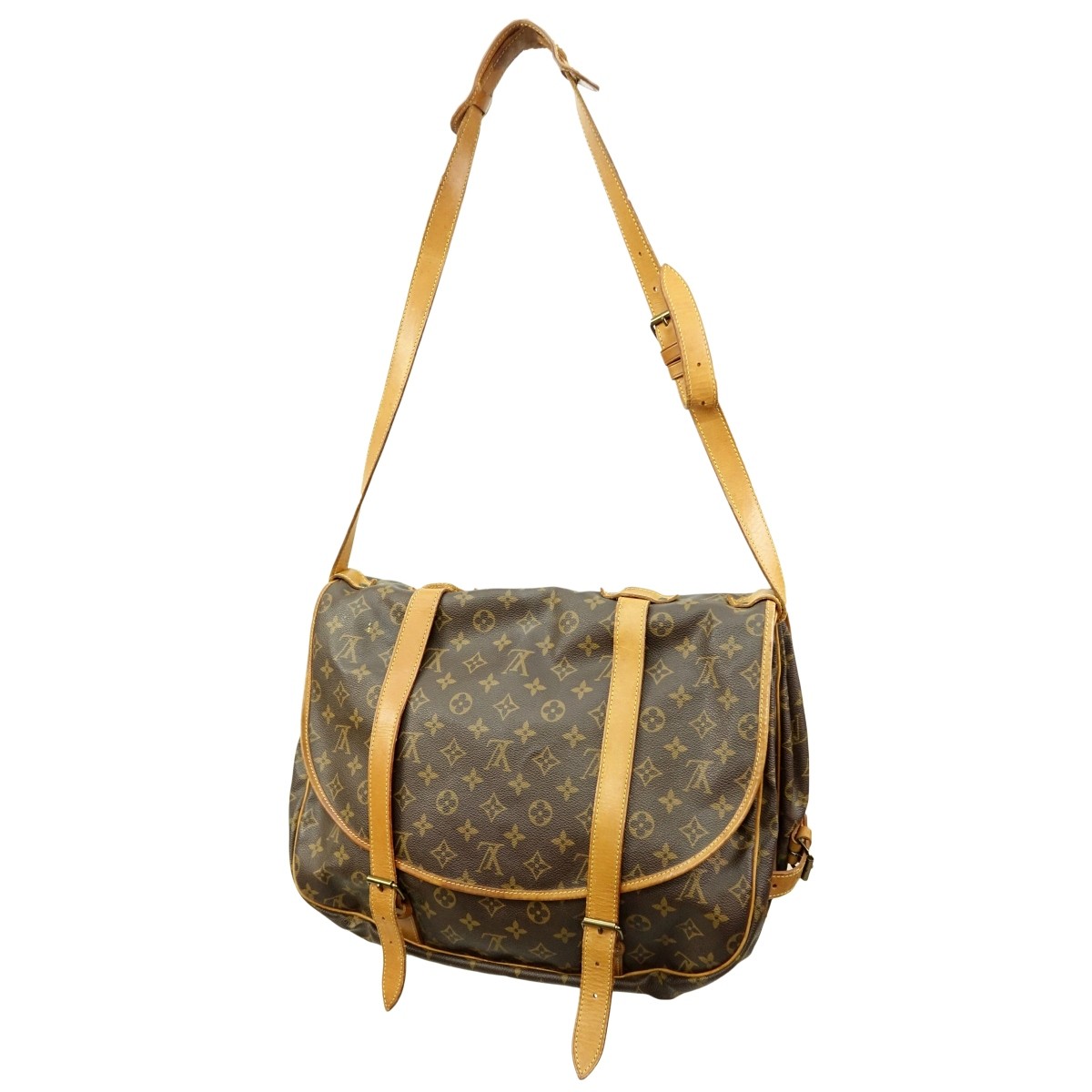 Louis Vuitton Brown Canvas Monogram Saumur Bag