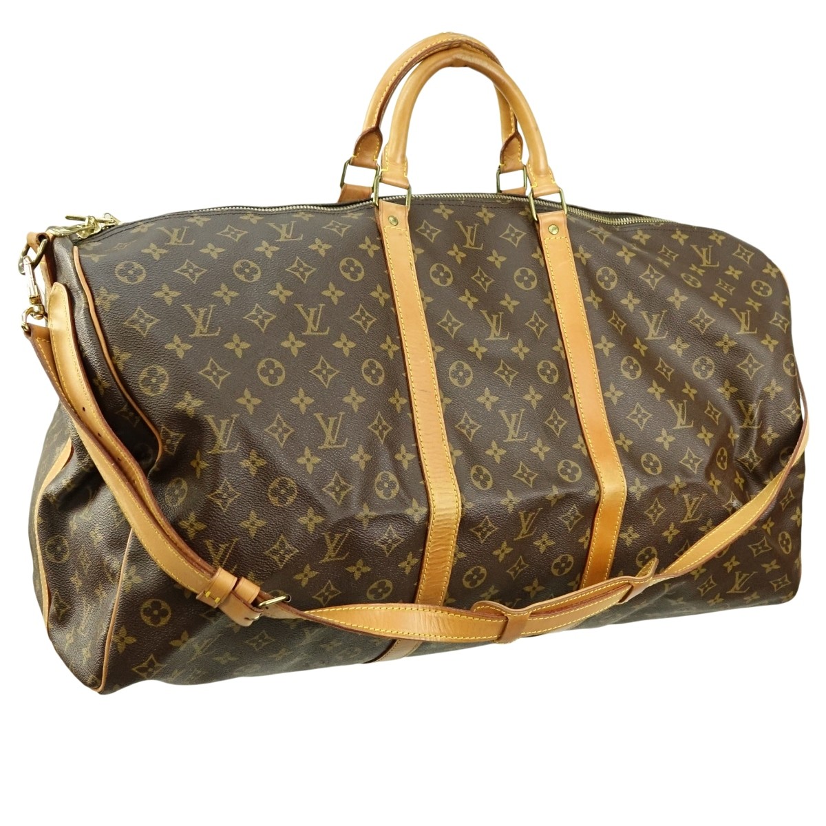 Louis Vuitton Brown Canvas Keepall Bandouliere 60