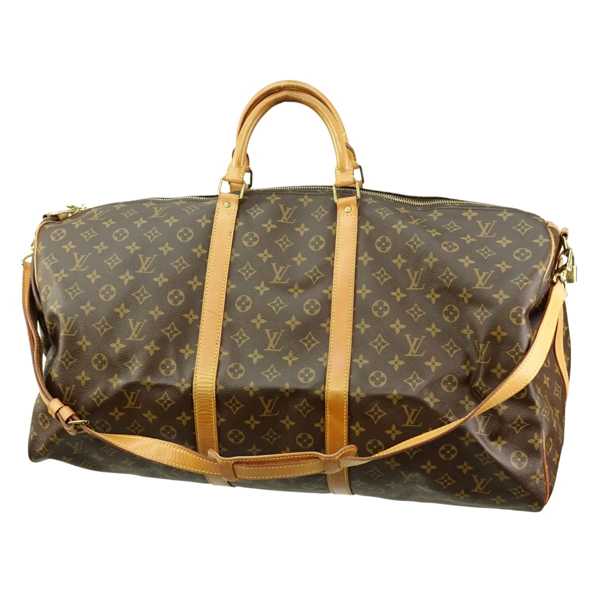 Louis Vuitton Brown Canvas Keepall Bandouliere 60