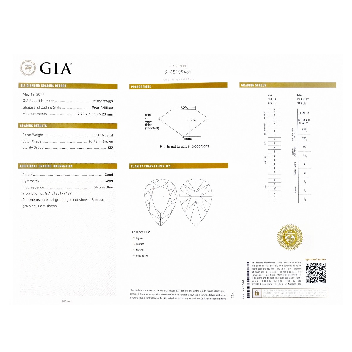 GIA Certified 3.06ct Diamond Ring