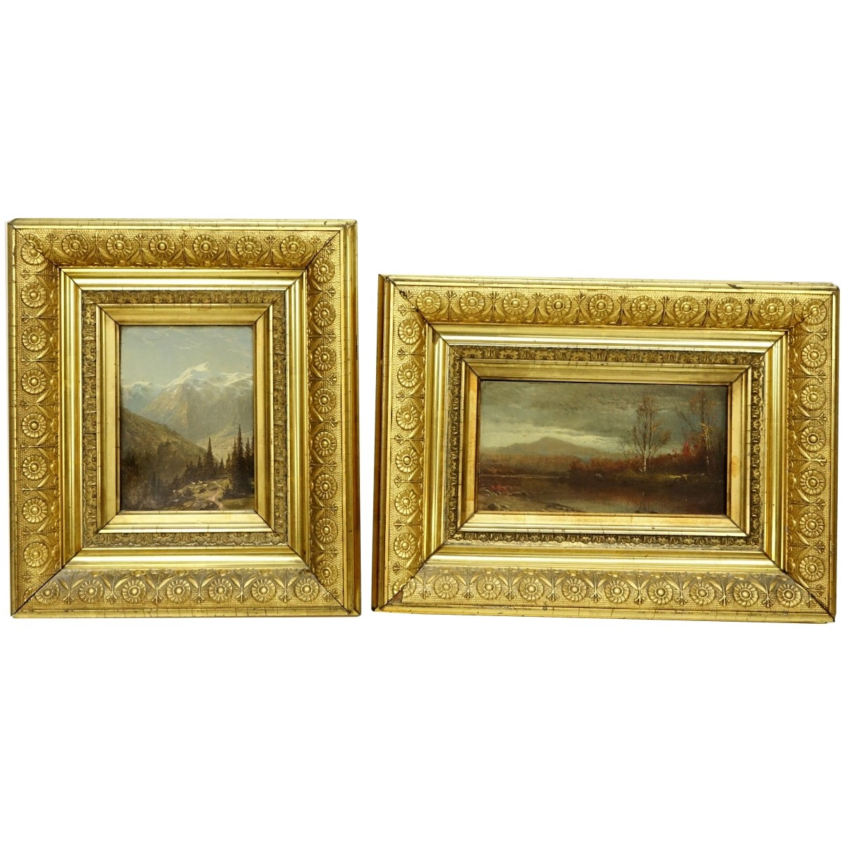 Two Small European School Oil Paintings On Card
