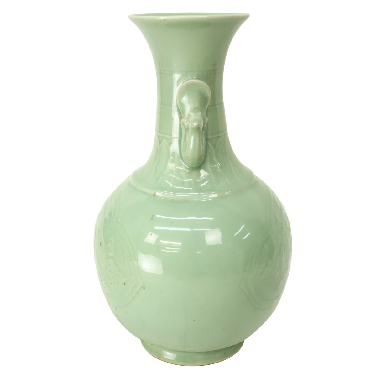 Large Chinese Longquan Style Celadon Vase
