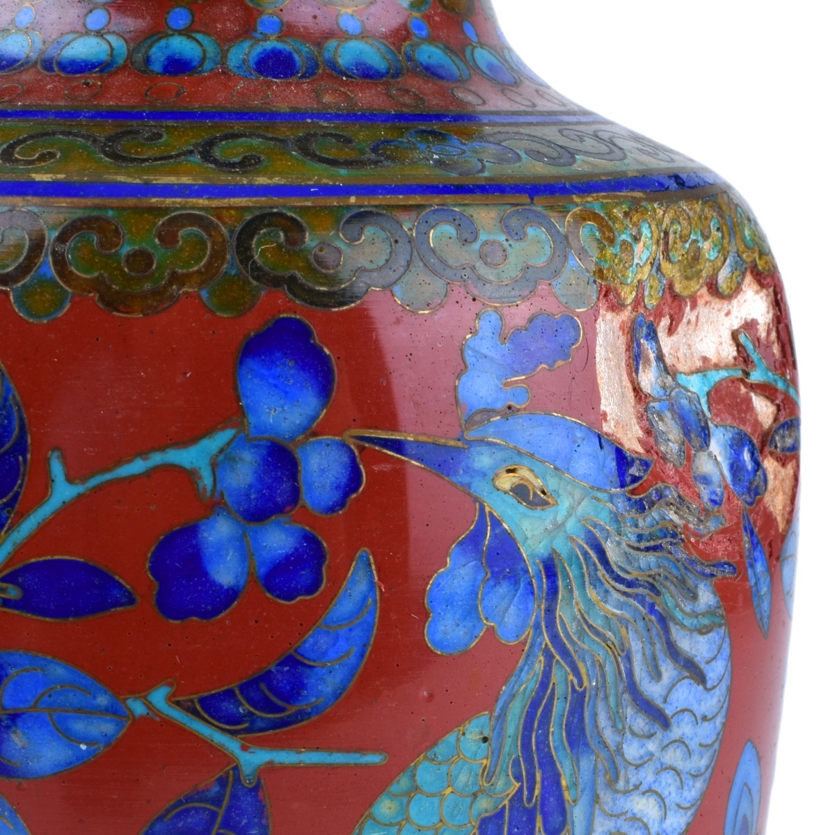 Two (2) Pairs of Chinese Cloisonne Enamel Vases