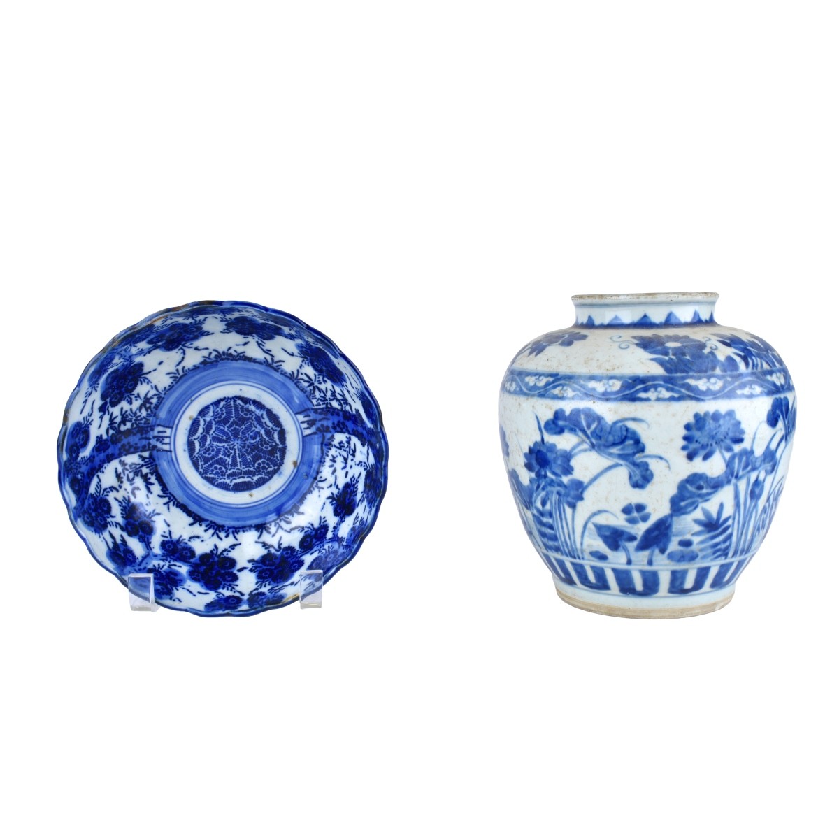 Grouping of Chinese blue and White Bowl and Jar