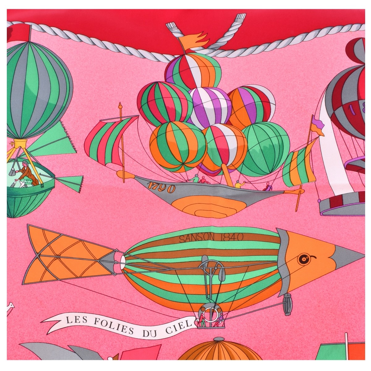 Vintage Hermès Les Folies du Ciel Silk Scarf