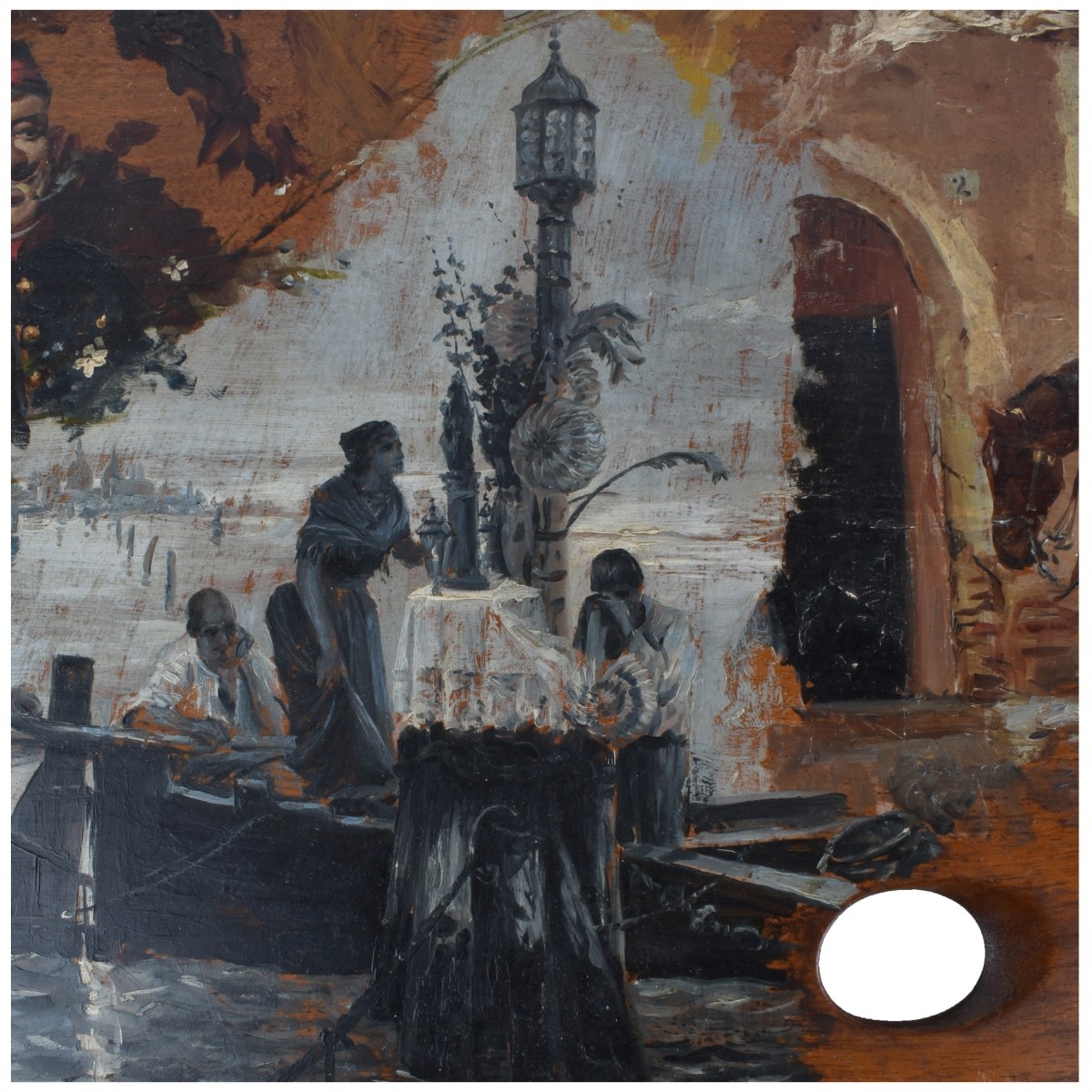 Oil on Painting on Palette Board, Scenes