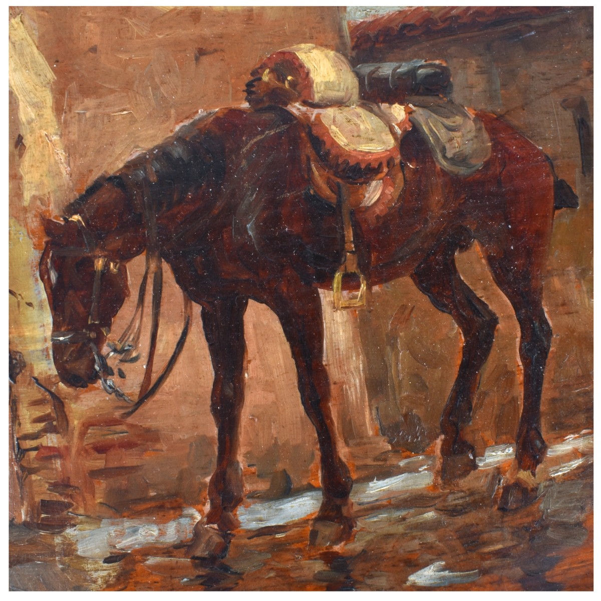 Oil on Painting on Palette Board, Scenes