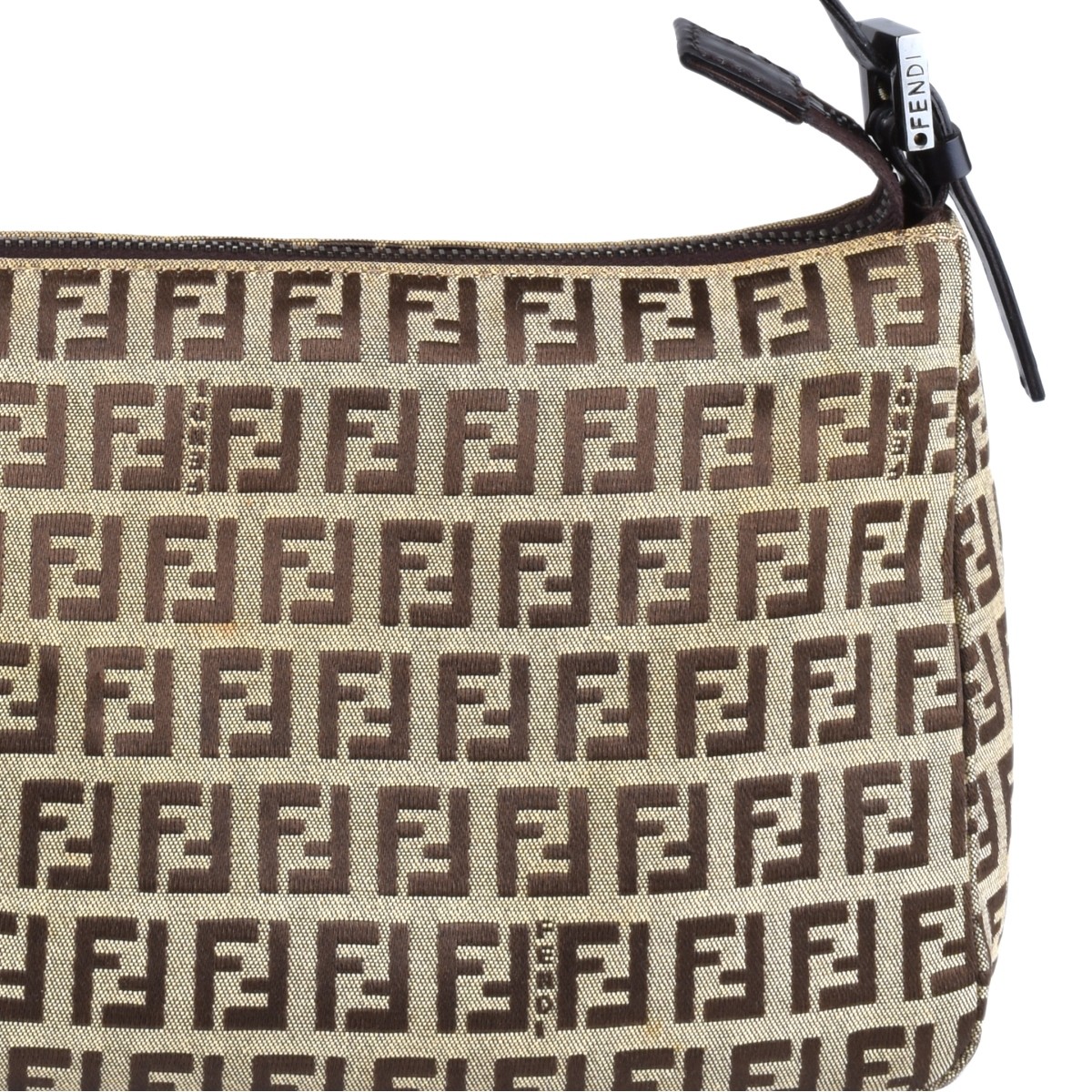 Vintage Fendi Beige and Brown Canvas Bag