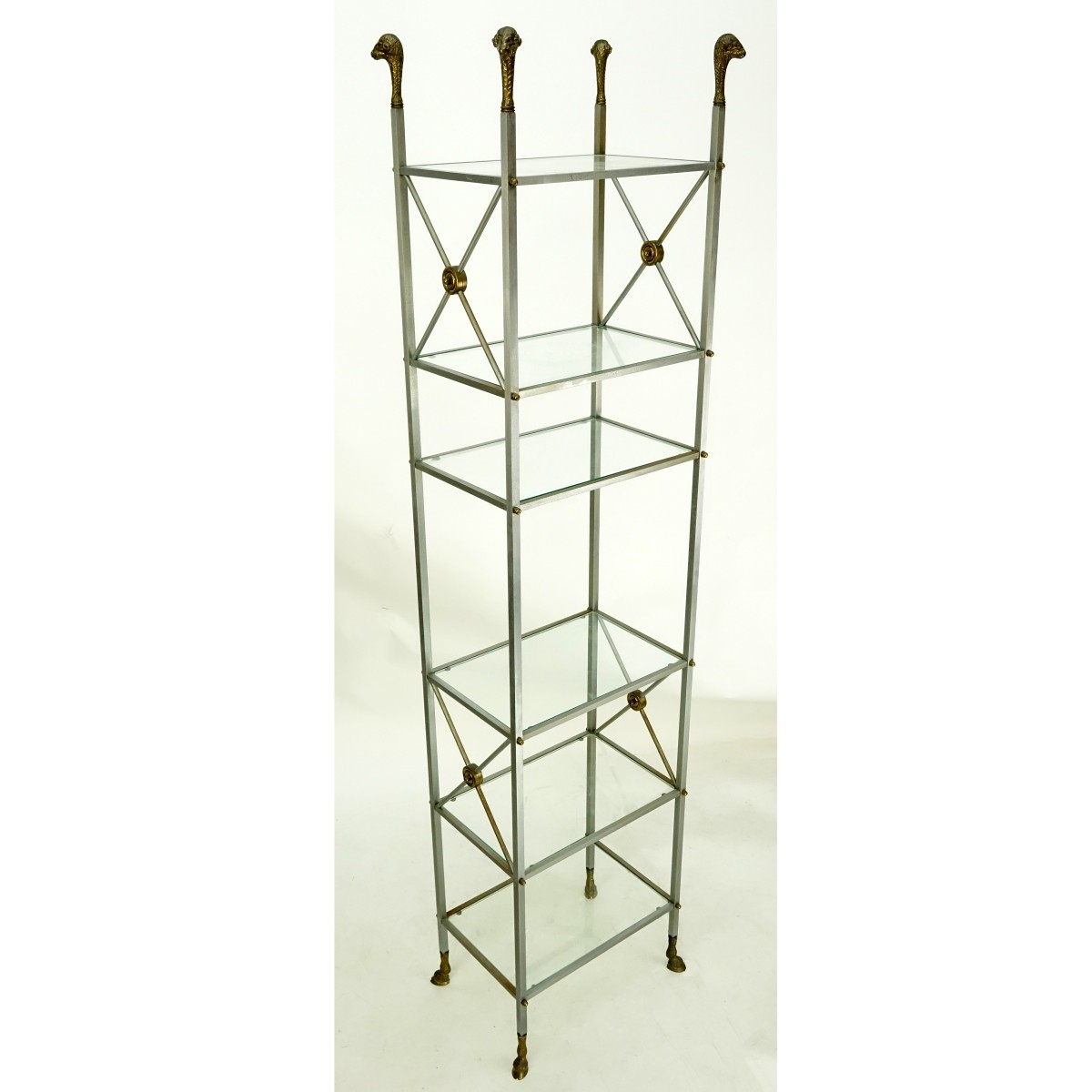 Figural Brass And Metal Etagere