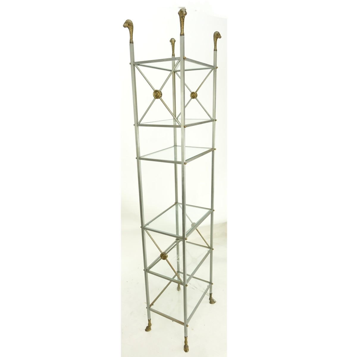 Figural Brass And Metal Etagere