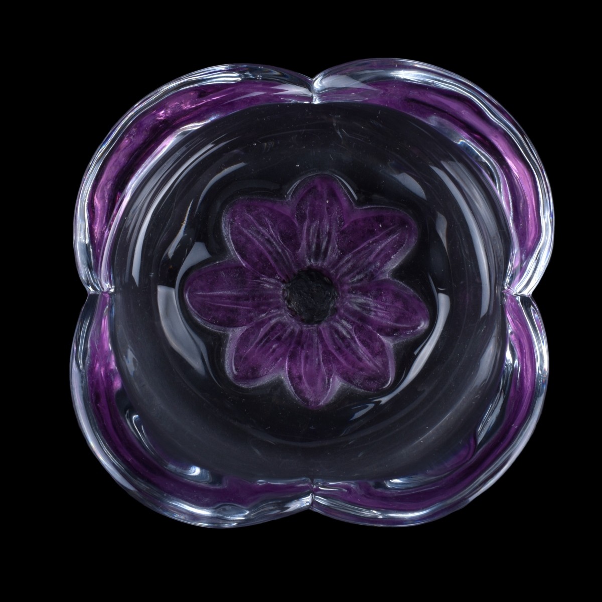 Daum France Crystal Coppelia Perfume and Bowl