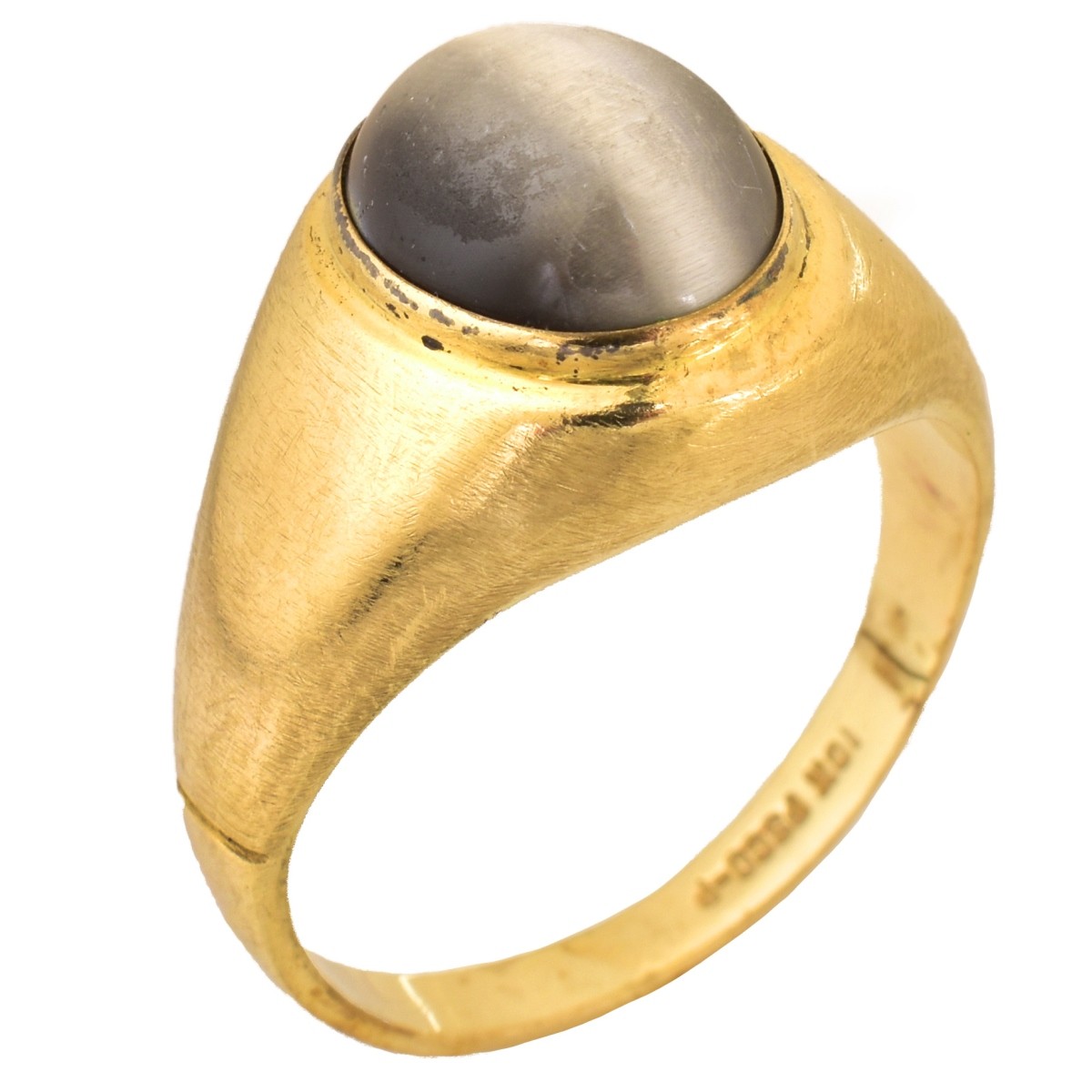 Man's Vintage Cat Eye and 10K Gold Ring