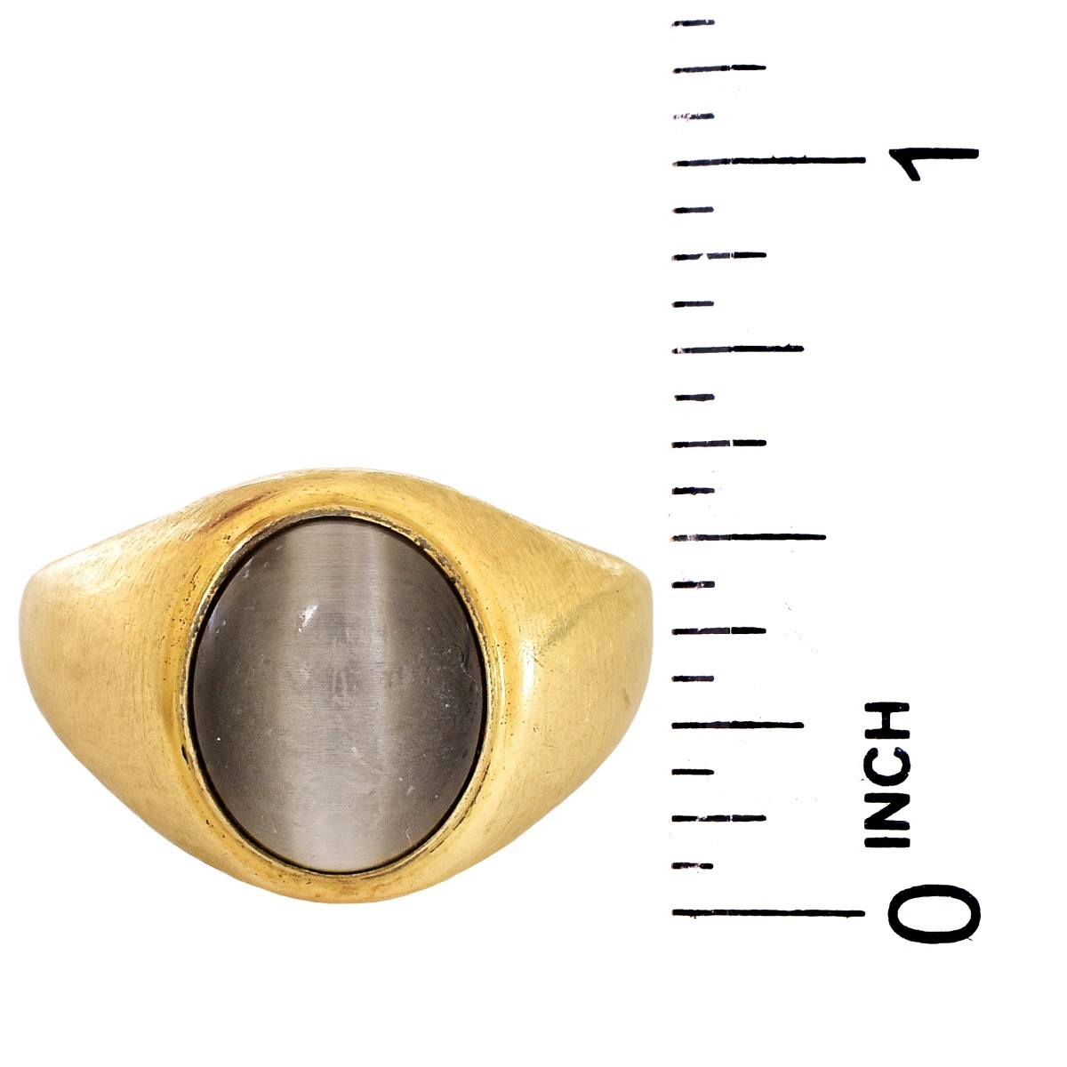 Man's Vintage Cat Eye and 10K Gold Ring