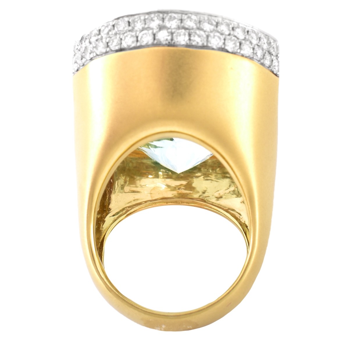 78.8ct. Aquamarine, Diamond and 18K Gold Ring