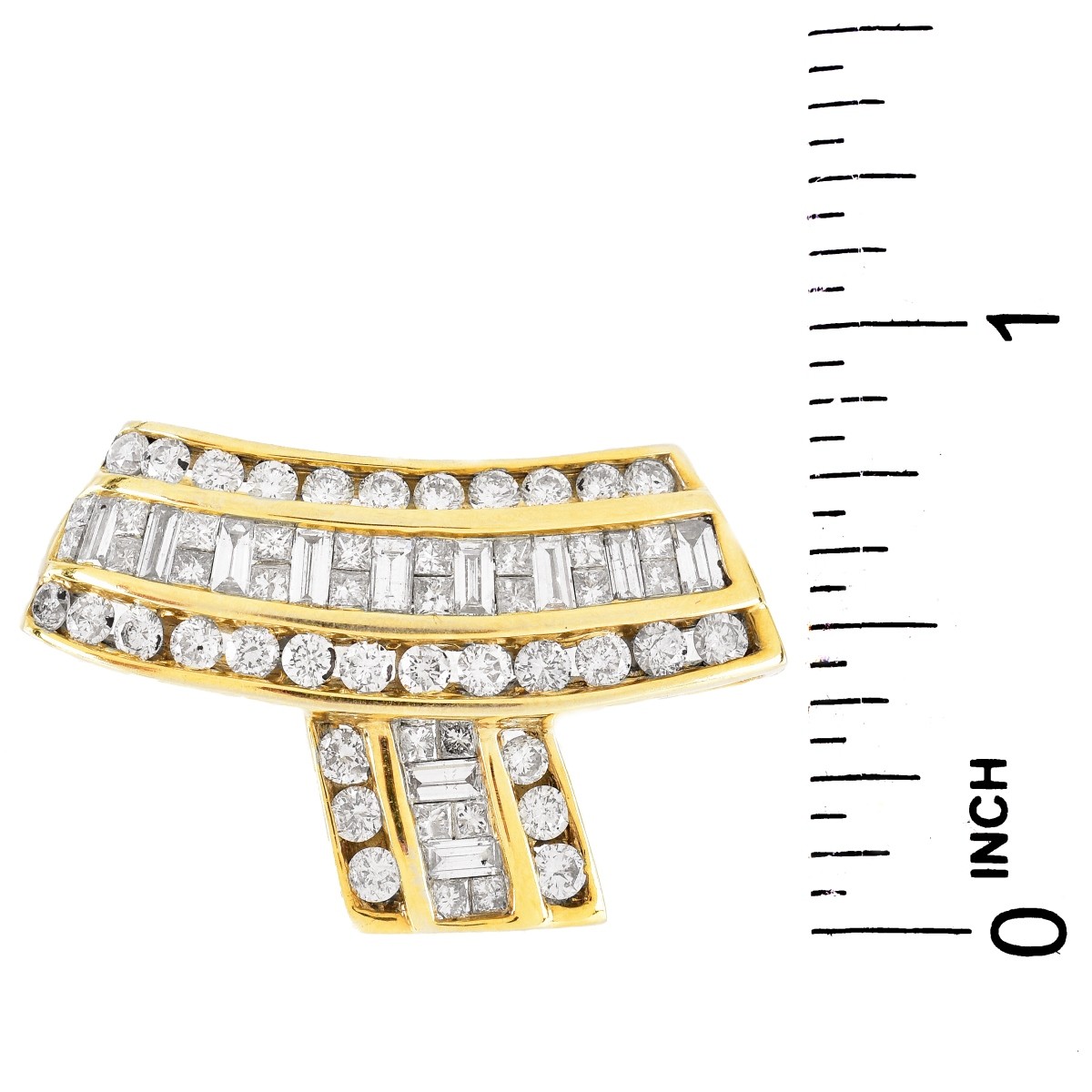 Diamond and 14K Gold Brooch