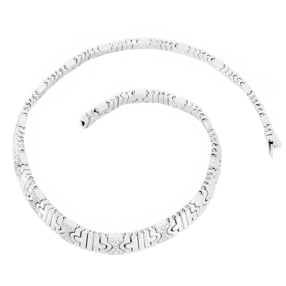 Bulgari Parentesi 18K Gold and Diamond Necklace