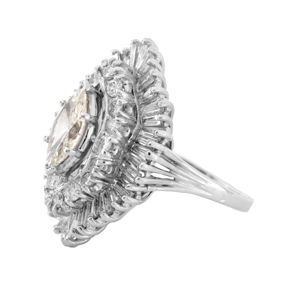 4.06ct Diamond and Platinum Ring