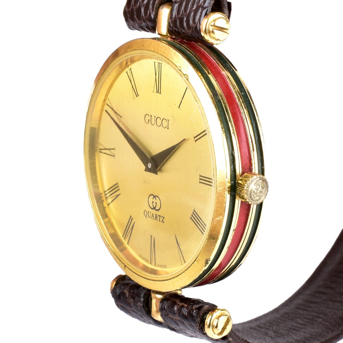 Vintage Gucci Gold Plated and Enamel Ladies Watch | Kodner Auctions