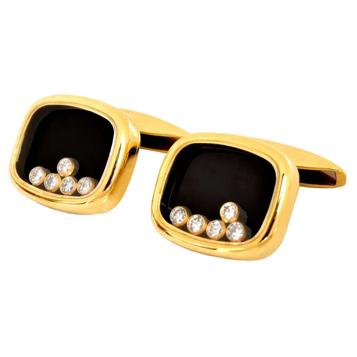 Chopard Happy Diamond and 18K Gold Cufflinks