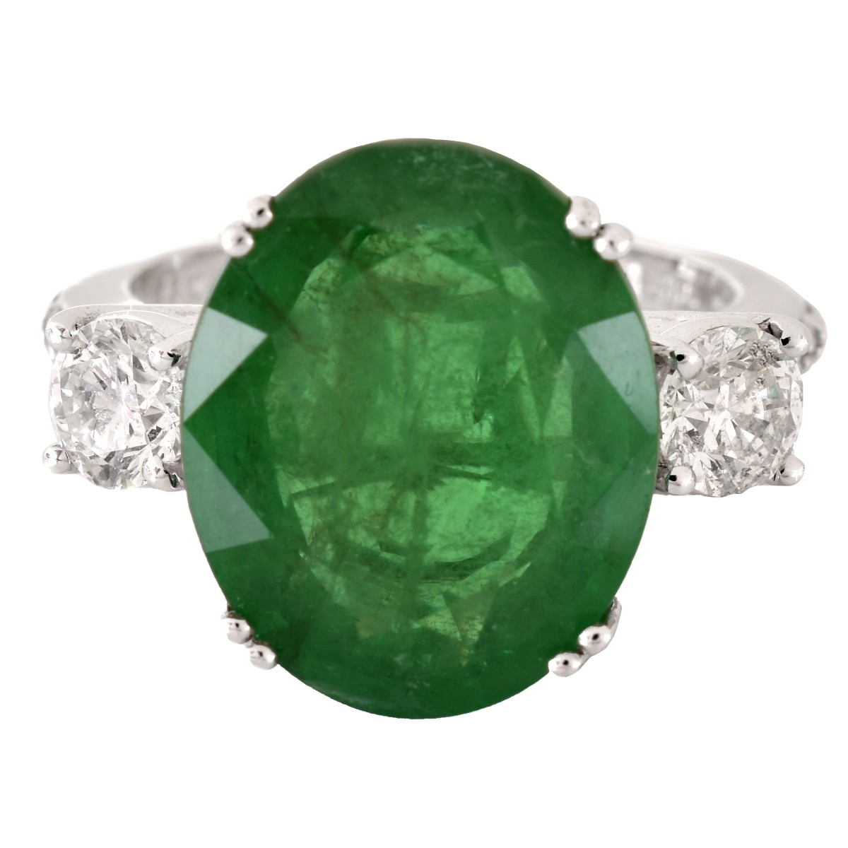 AGL Certified 7.34ct Emerald and 14K Gold Ring