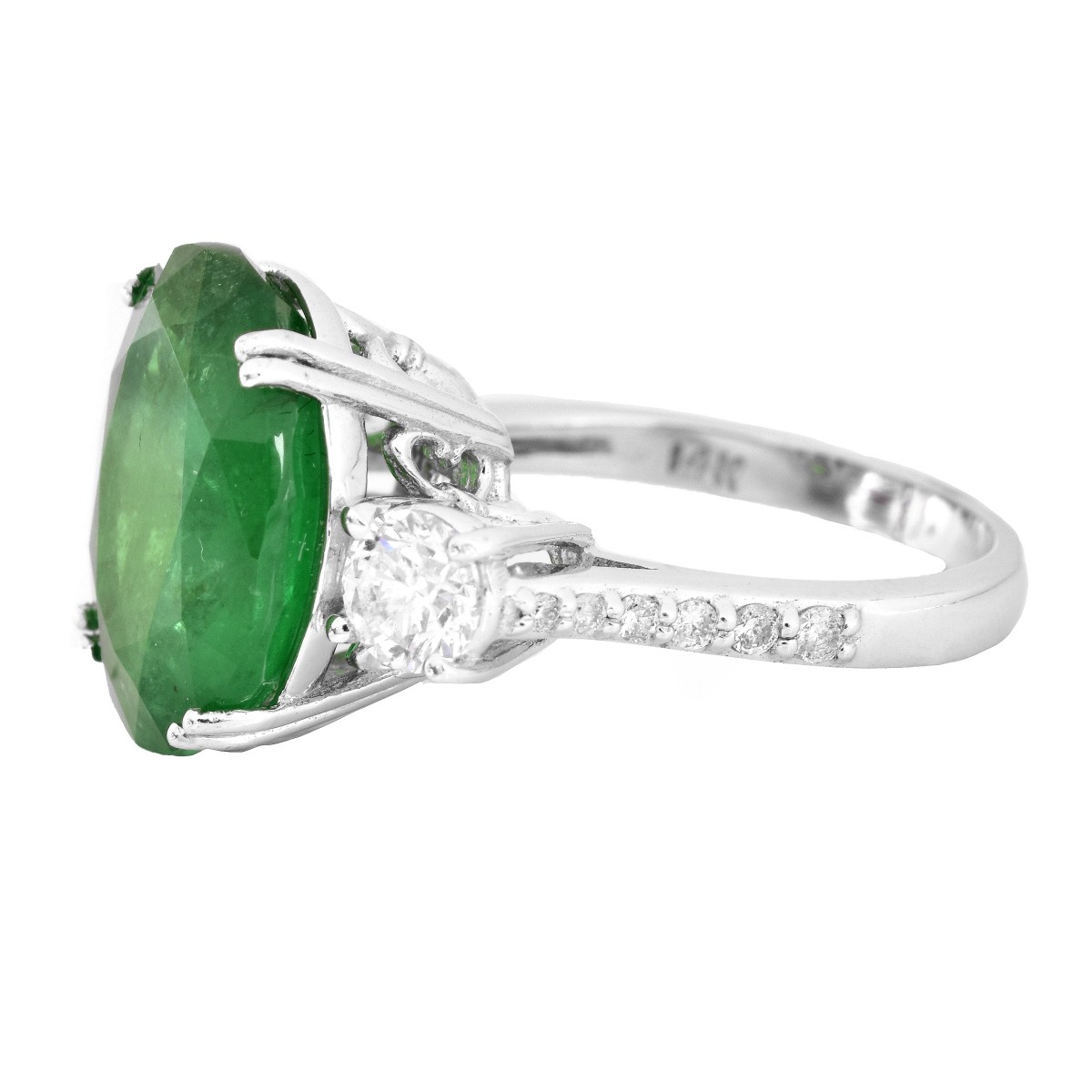 AGL Certified 7.34ct Emerald and 14K Gold Ring