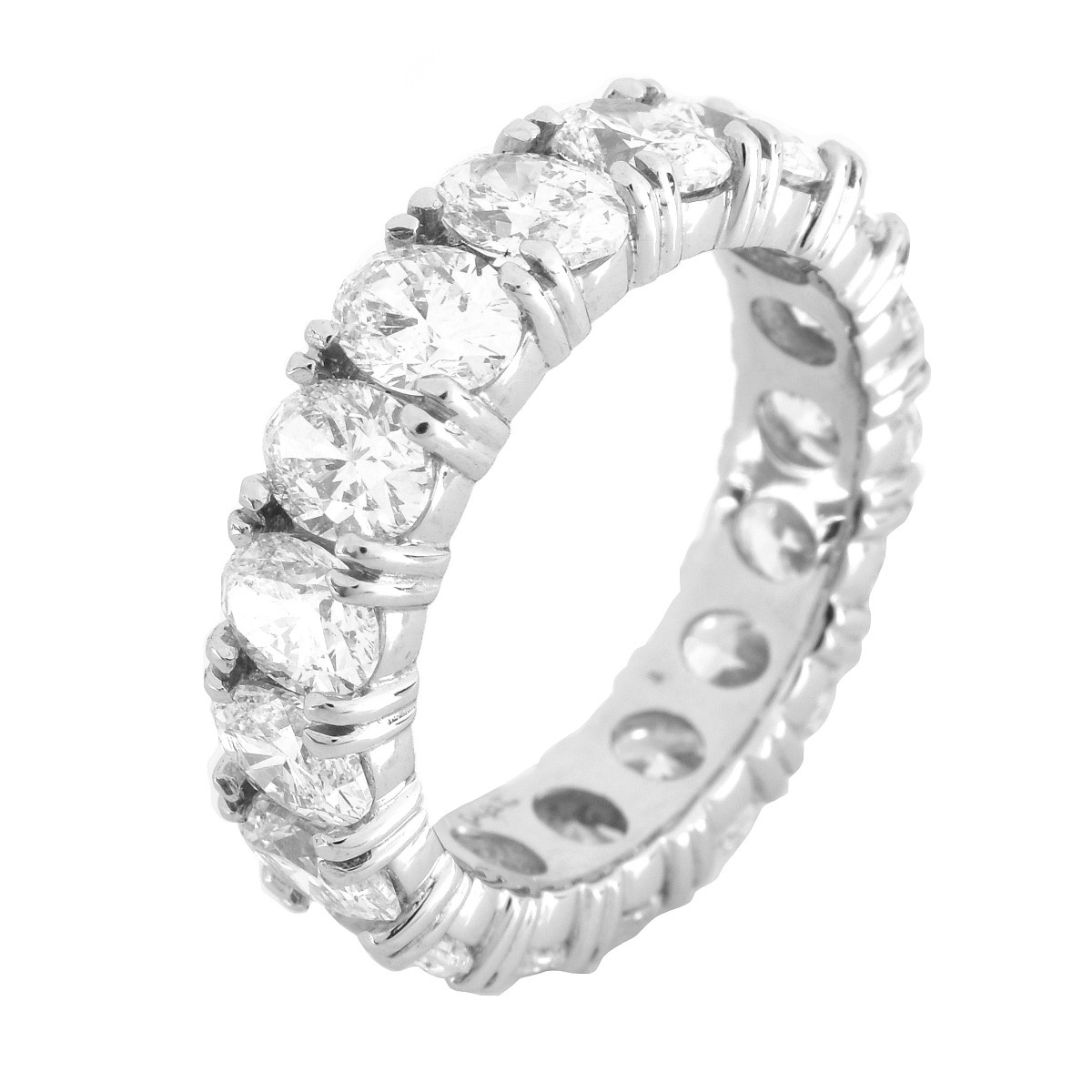 Oval Cut Diamond and Platinum Eternity Band