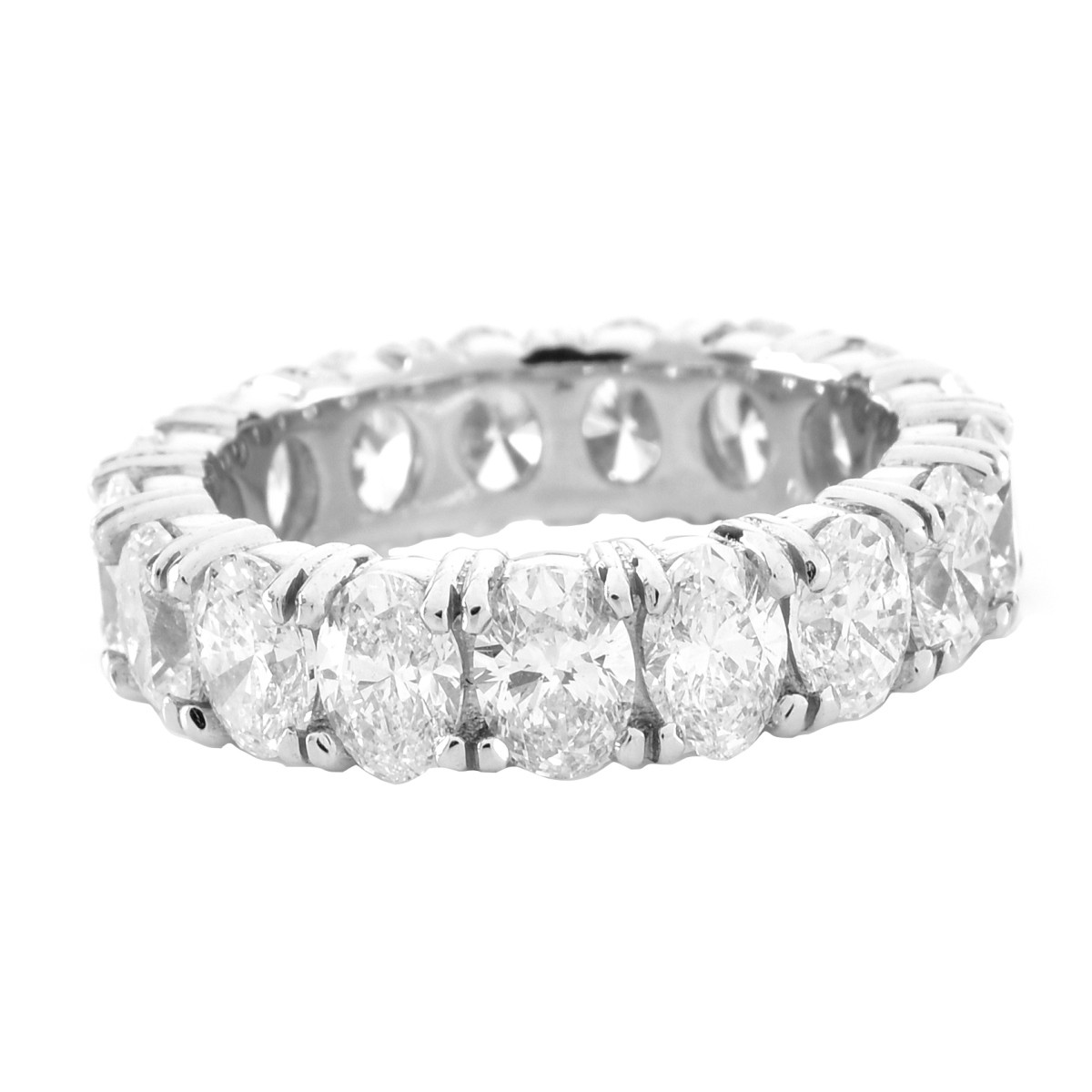 Oval Cut Diamond and Platinum Eternity Band