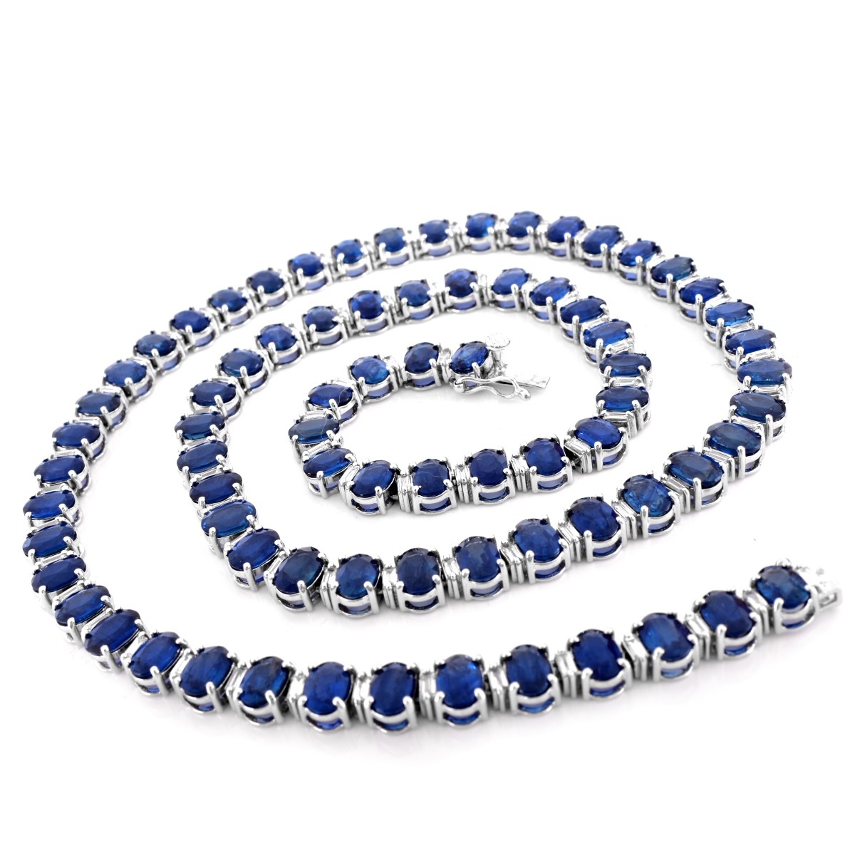 50.0ct Sapphire, Diamond and 18K Gold Necklace