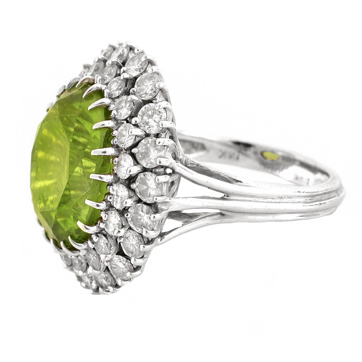 Vintage Peridot, Diamond and 14K Gold Ring