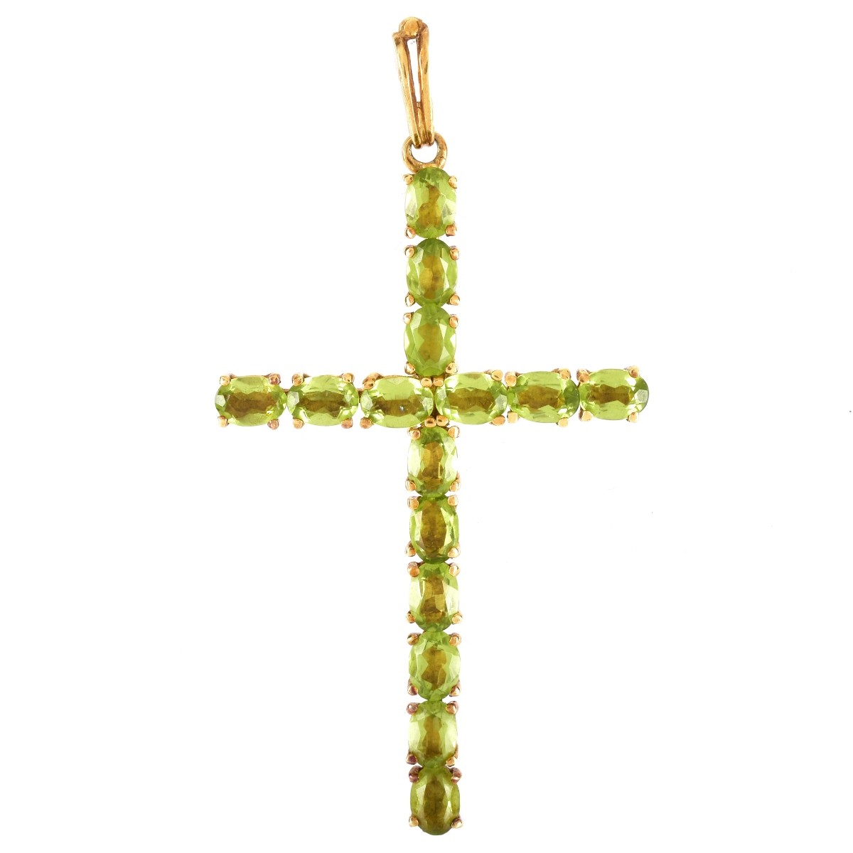 Vintage Tiffany Peridot and 18K Gold Cross Pendant