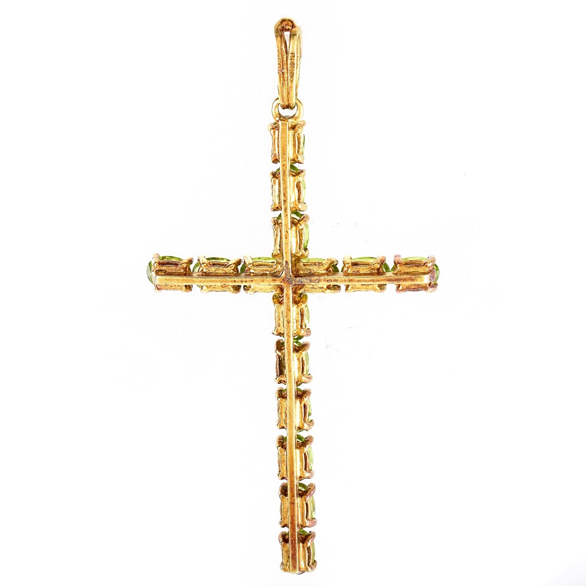 Vintage Tiffany Peridot and 18K Gold Cross Pendant