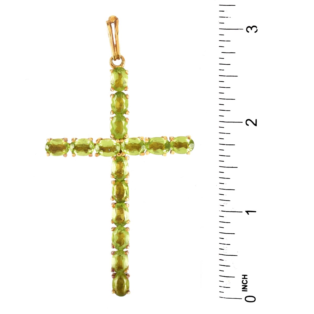 Vintage Tiffany Peridot and 18K Gold Cross Pendant