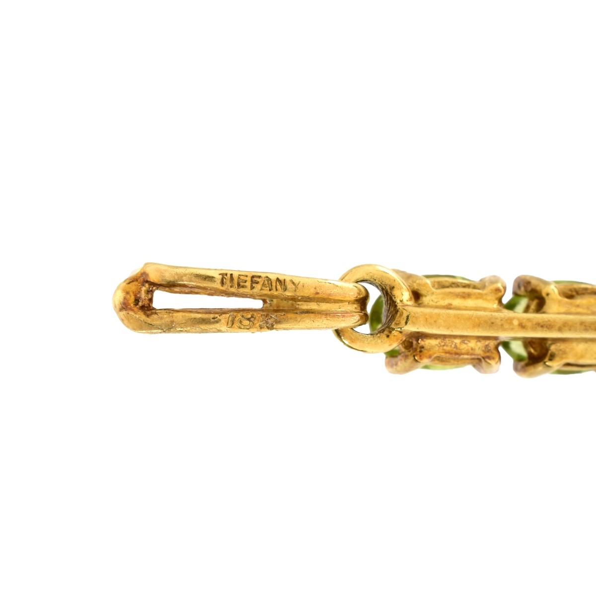 Vintage Tiffany Peridot and 18K Gold Cross Pendant