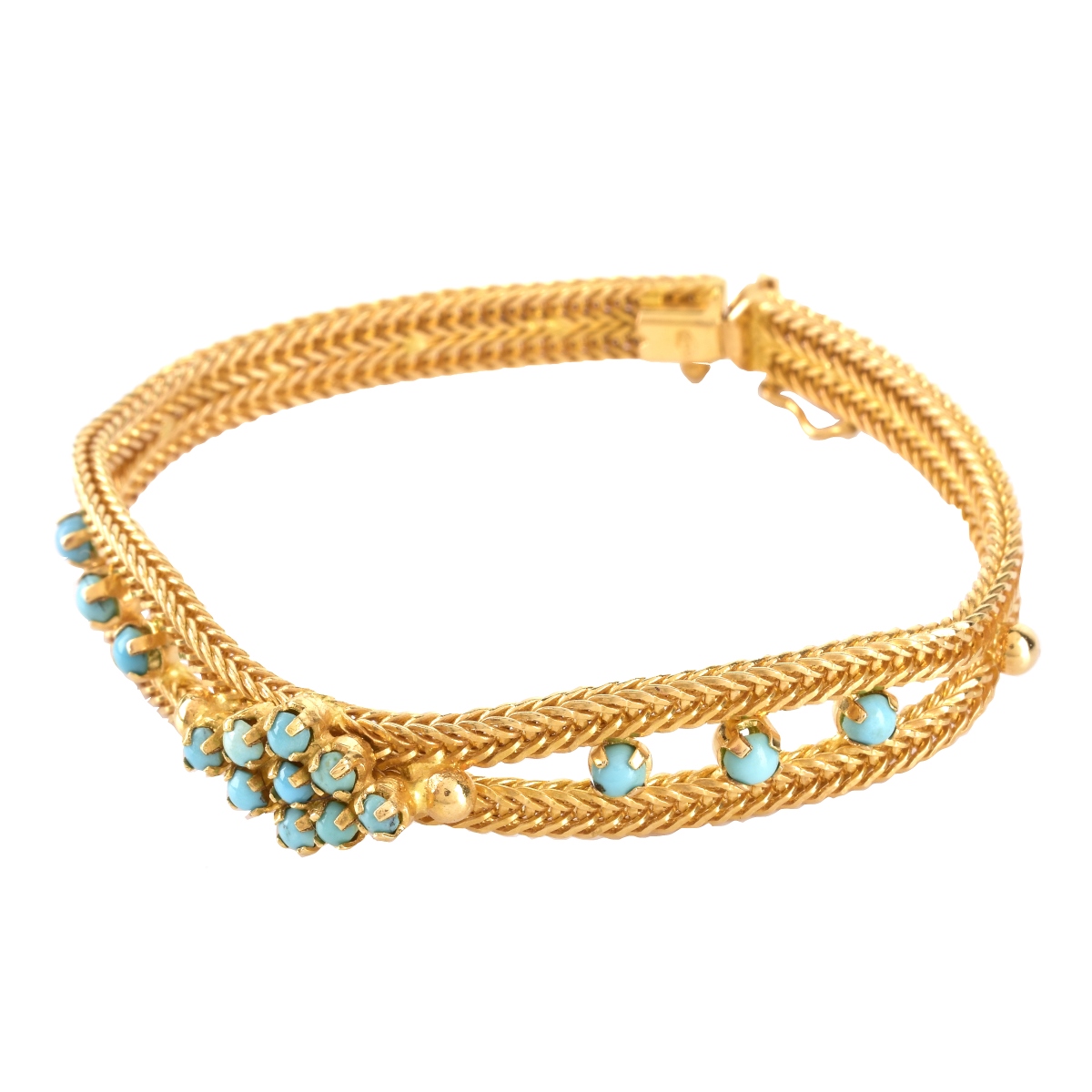 18K Gold and Turquoise Bracelet