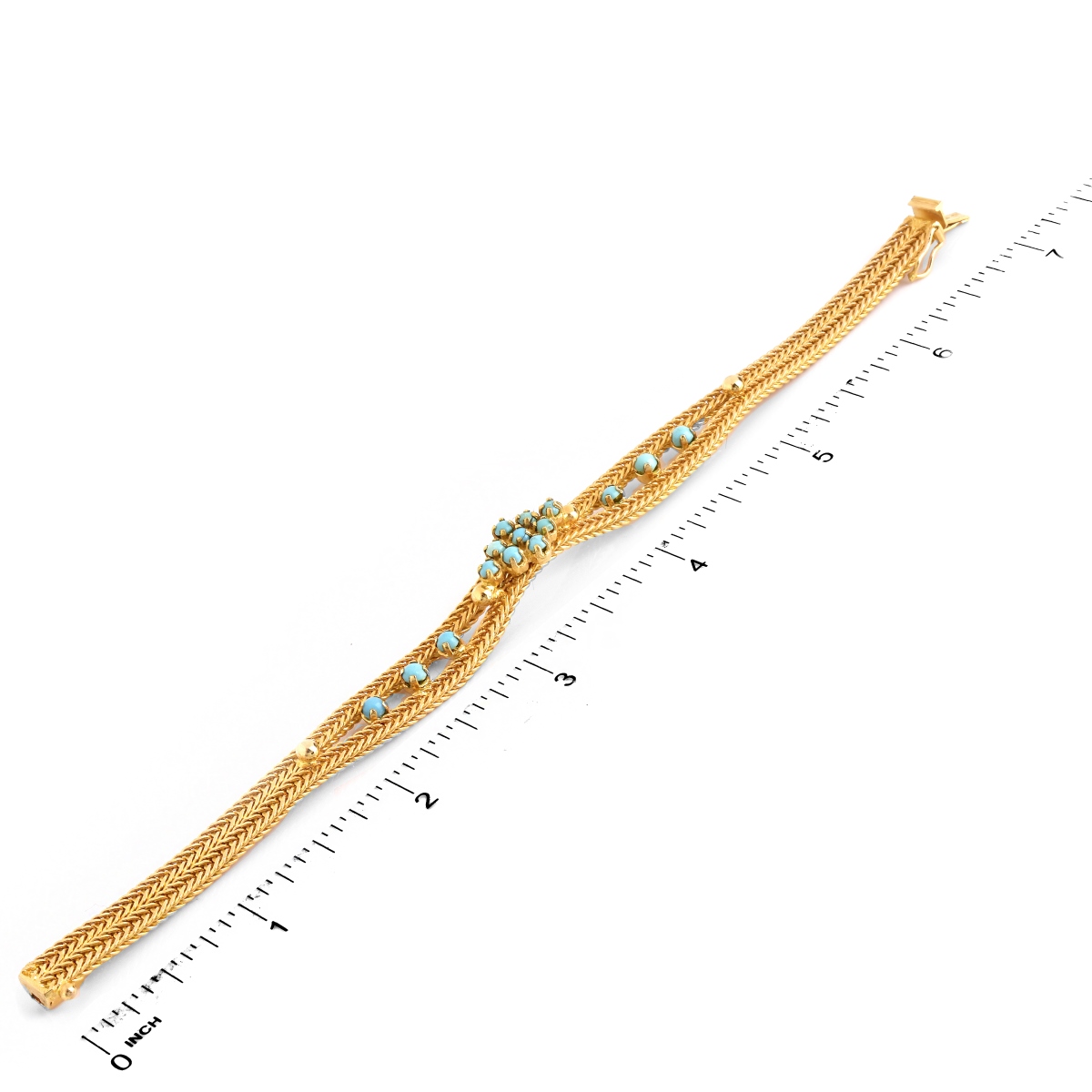 18K Gold and Turquoise Bracelet