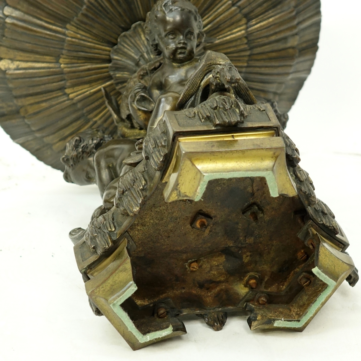 20th Century Bronze Three Cherub Centerpiece