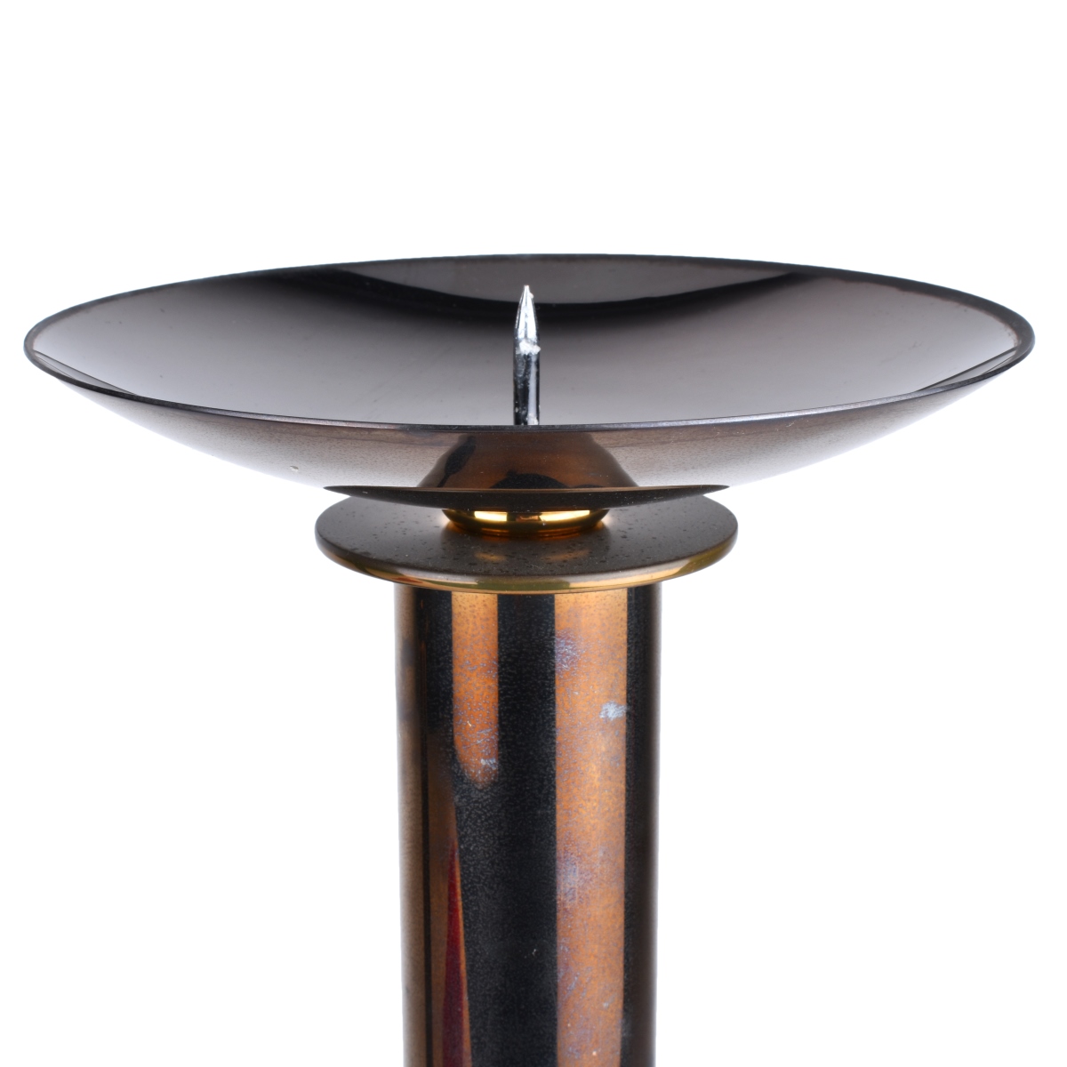 Karl Springer Gunmetal Brass Candleholders