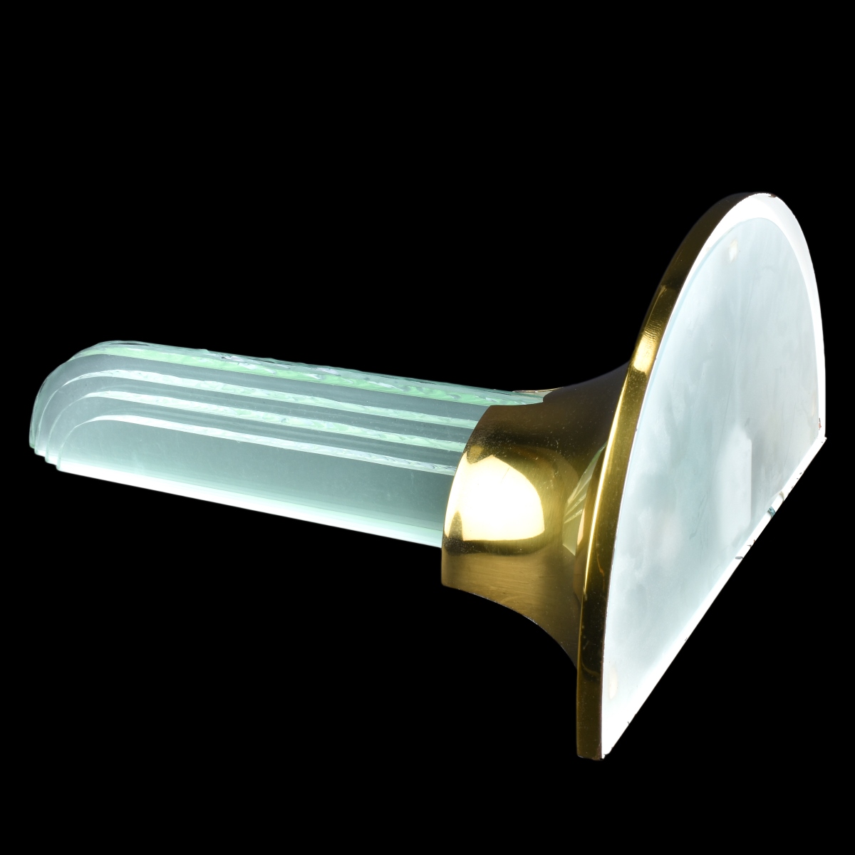 Karl Springer Purcell Brass/Glass Sconce