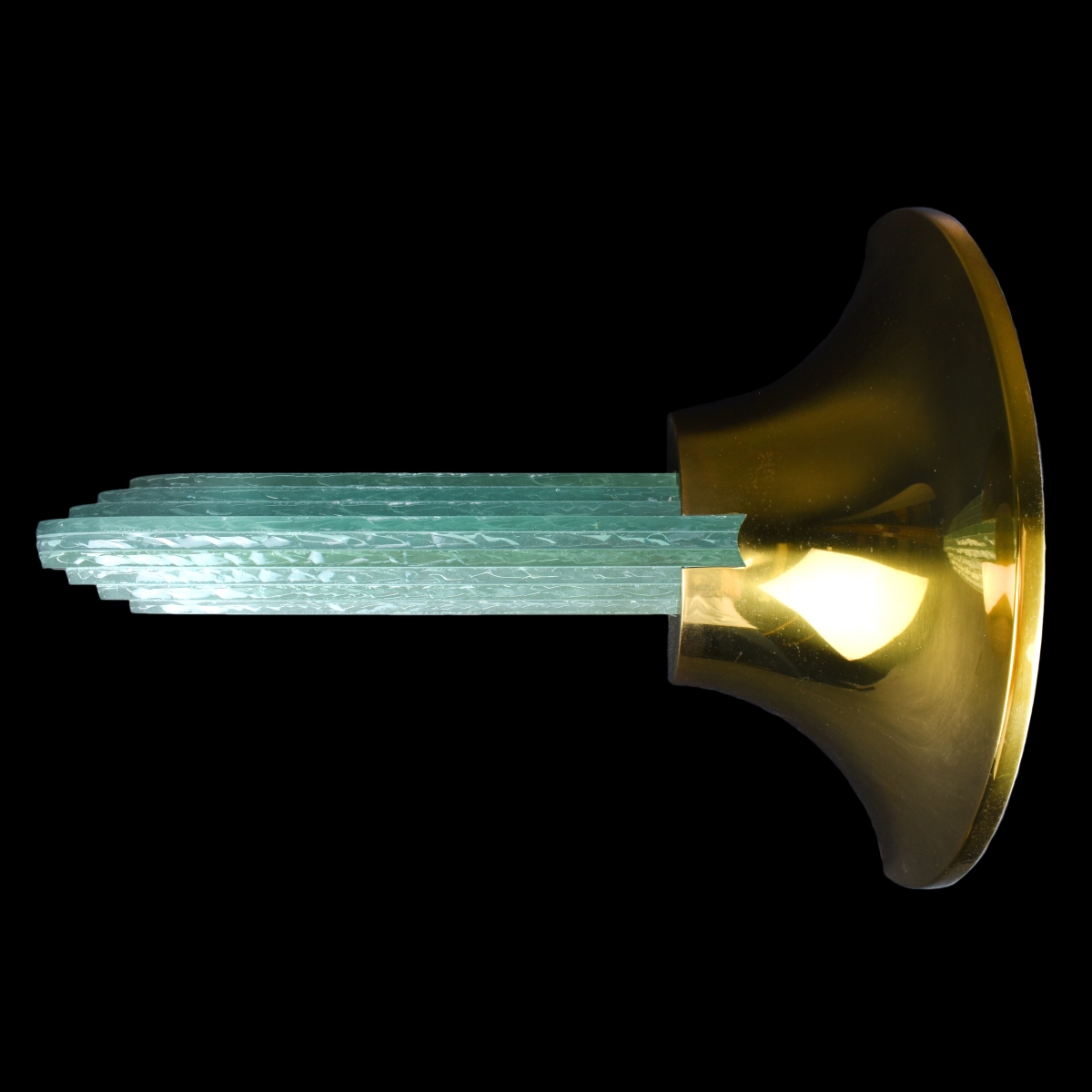 Karl Springer Purcell Brass/Glass Sconce