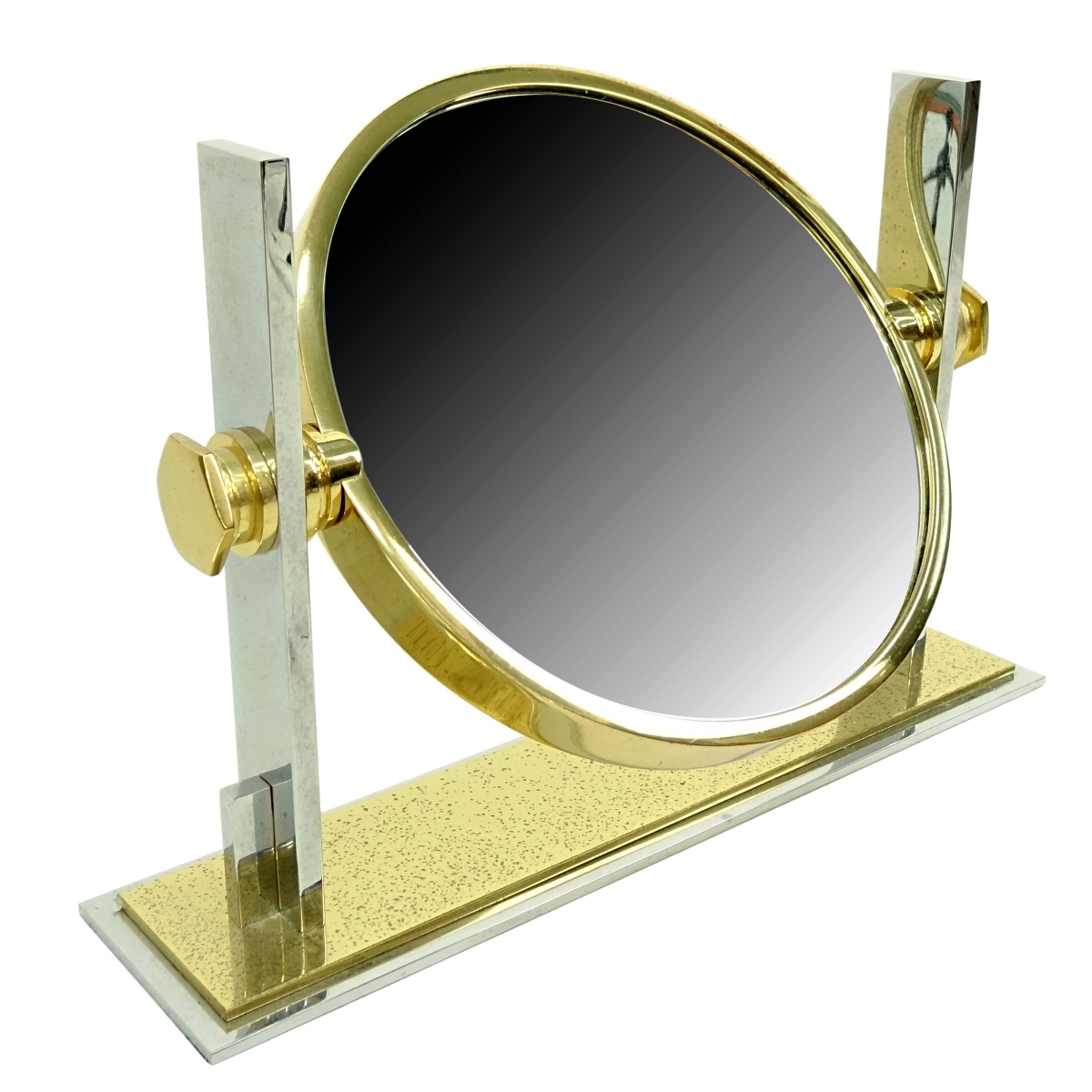 Karl Springer Steel And Brass Vanity Mirror