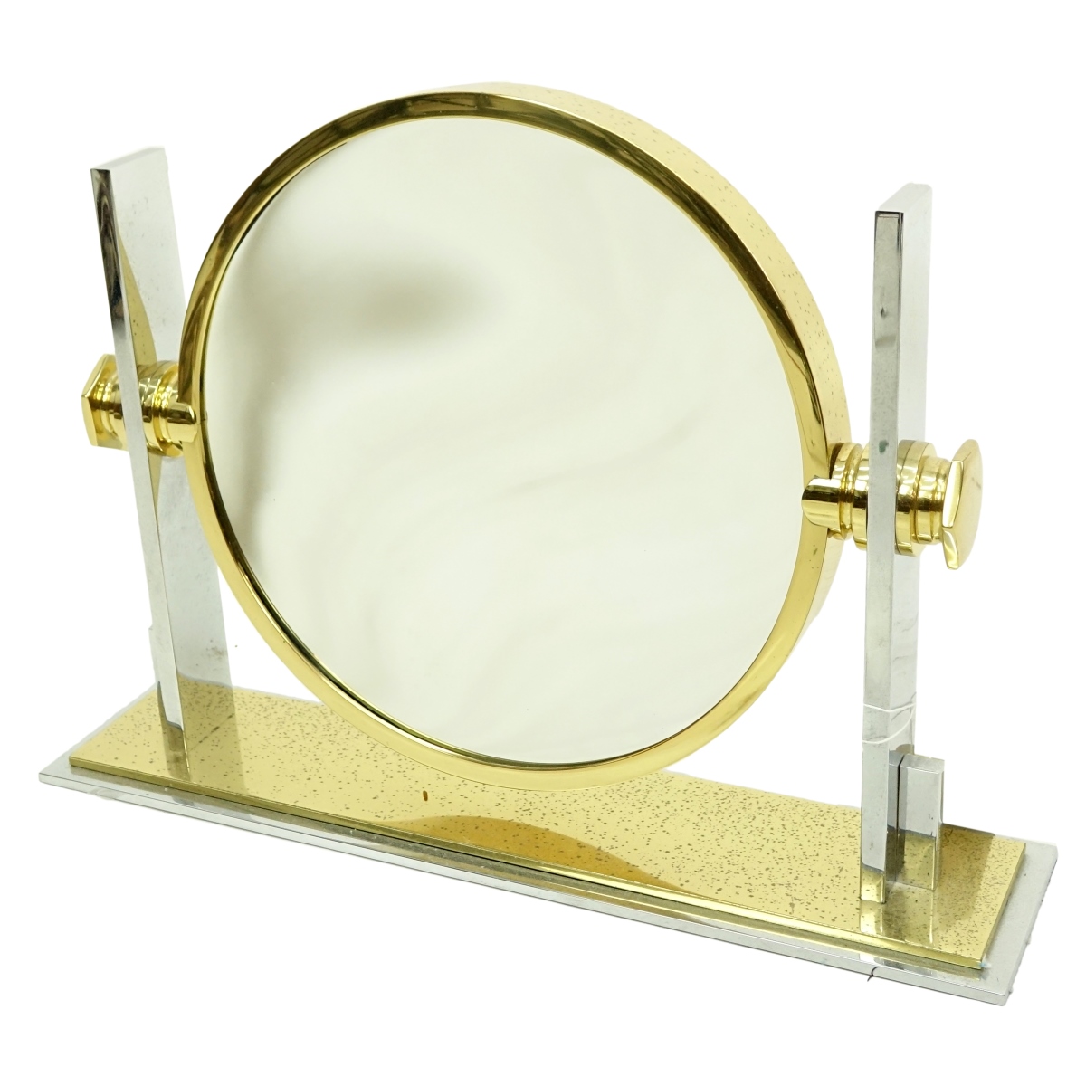 Karl Springer Steel And Brass Vanity Mirror