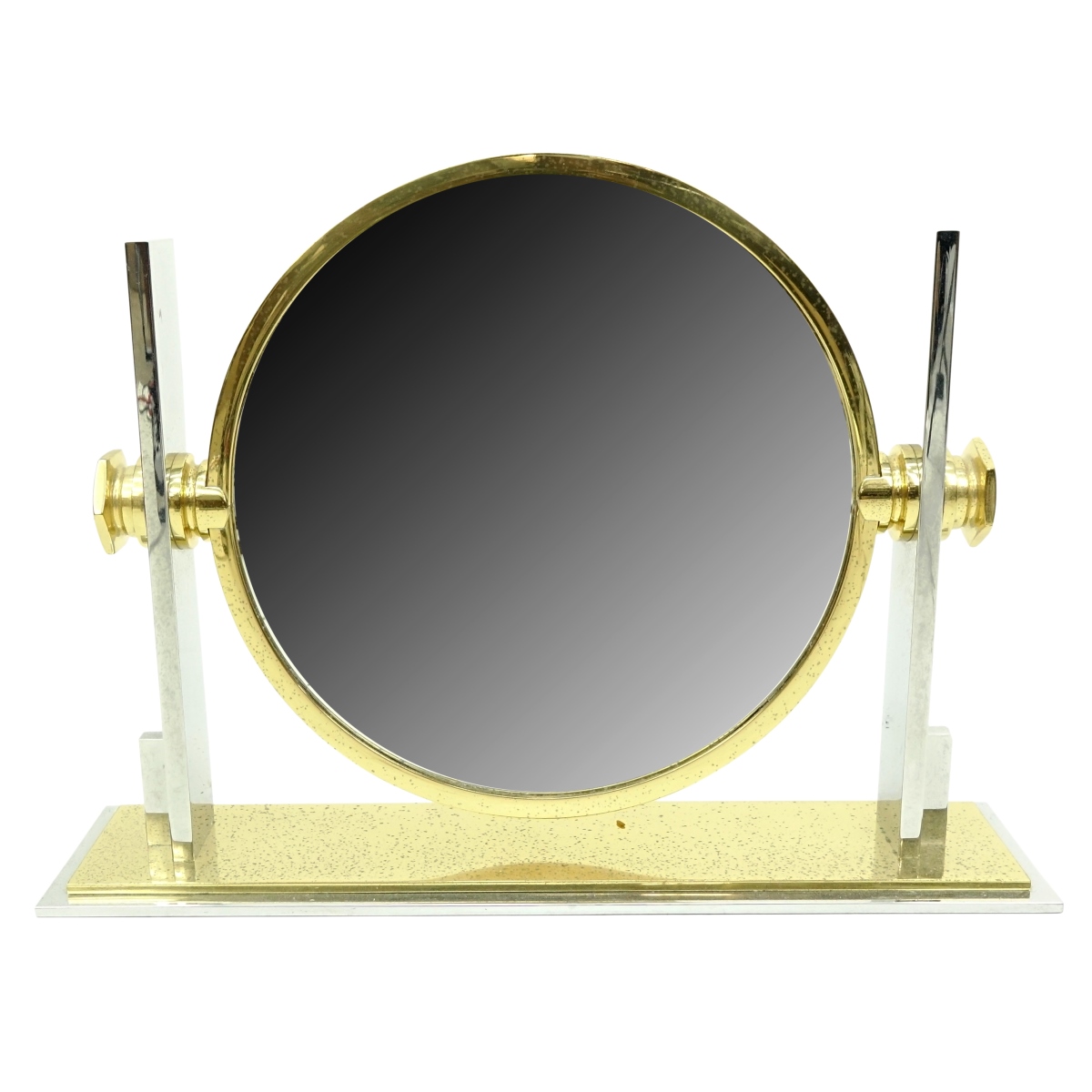 Karl Springer Steel And Brass Vanity Mirror