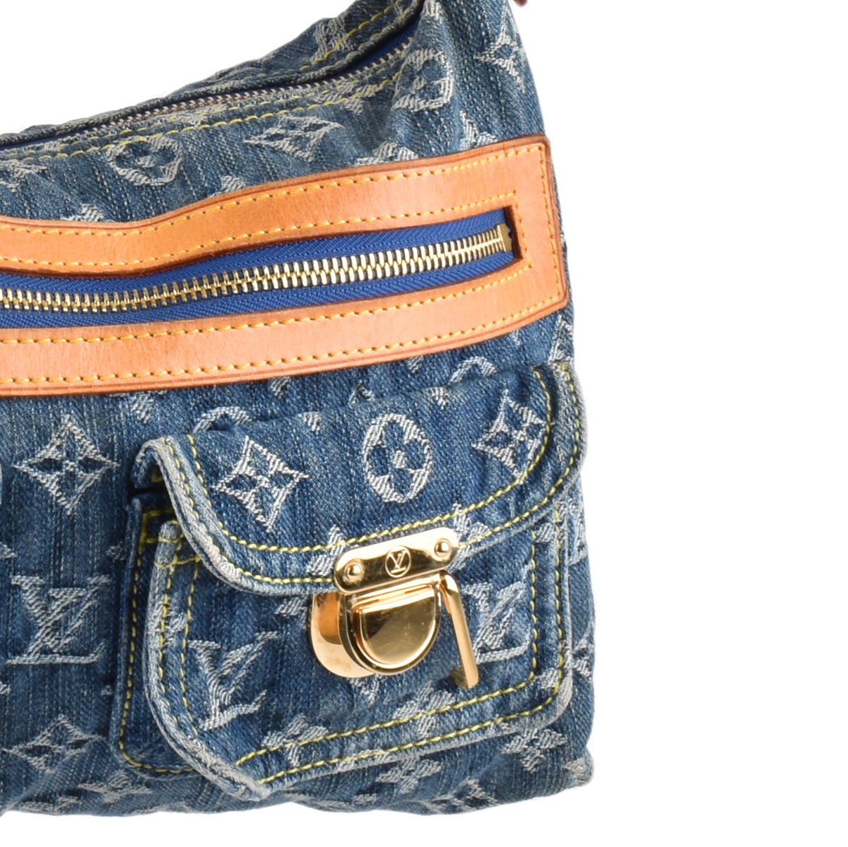 LOUIS VUITTON Monogram Denim Baggy PM Blue 31657