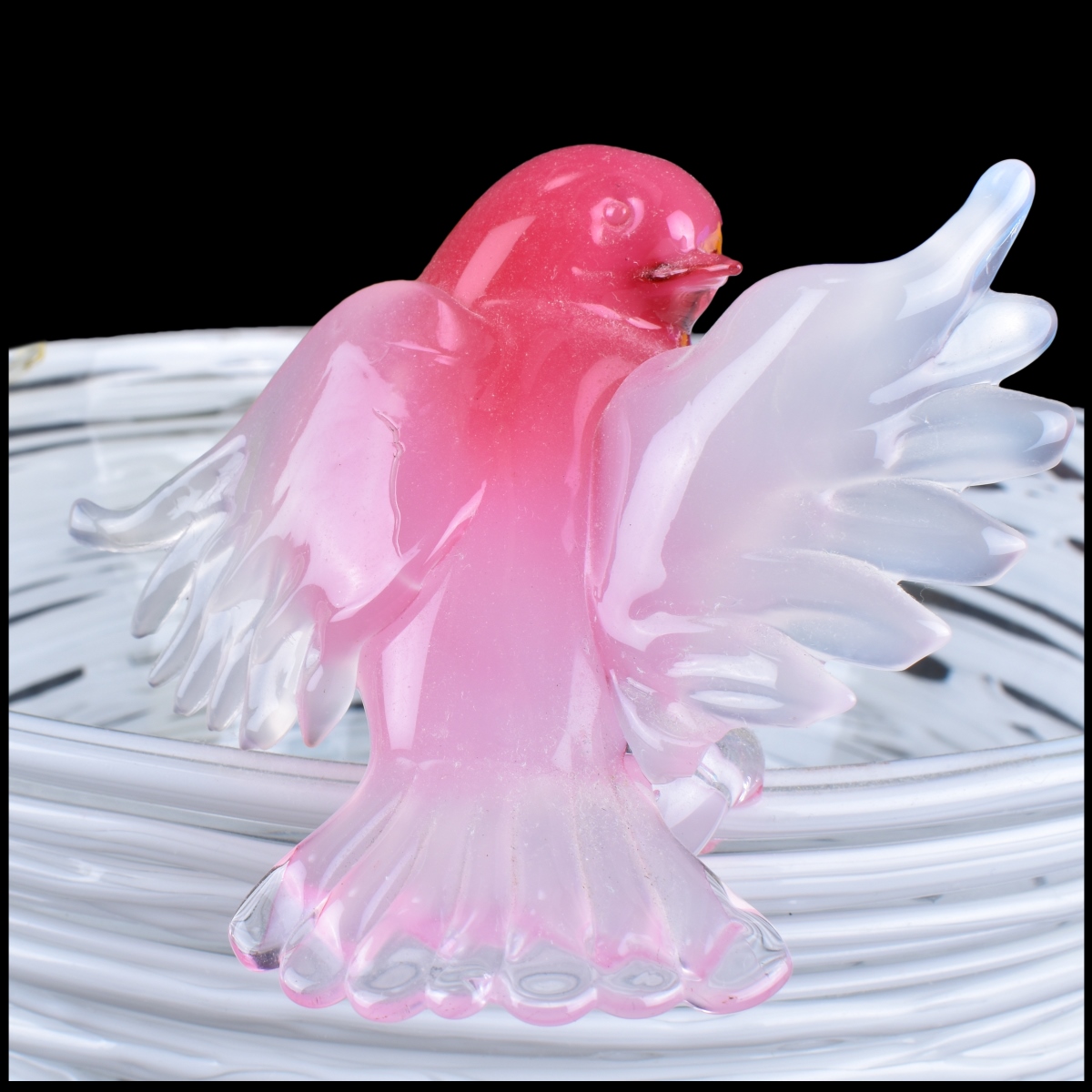 Pino Signoretto Murano Art Glass Bird Bath