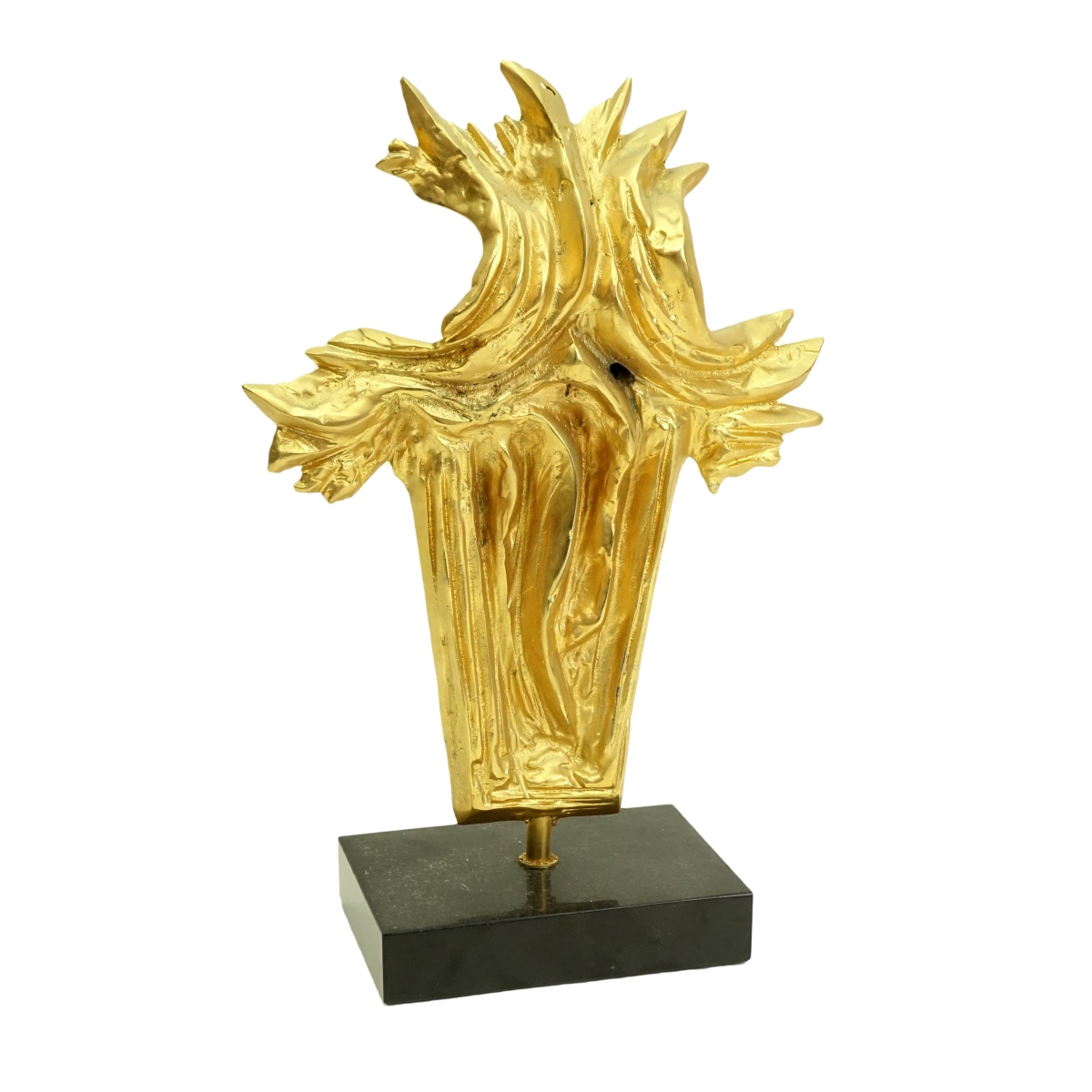 Modern Gilt Metal Abstract Flame Sculpture