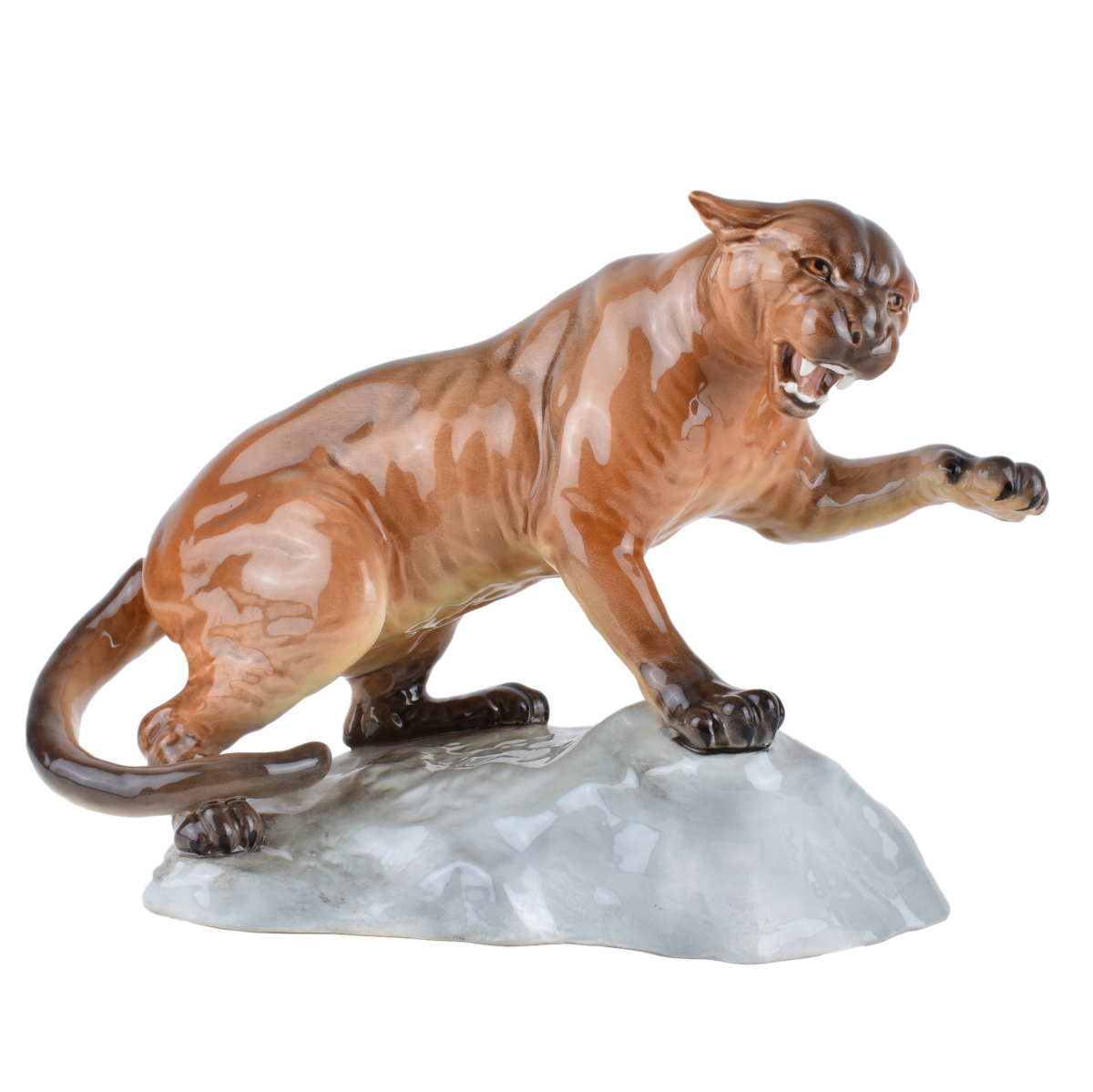 Beswick "Puma on Rock" Glazed Porcelain Figurine