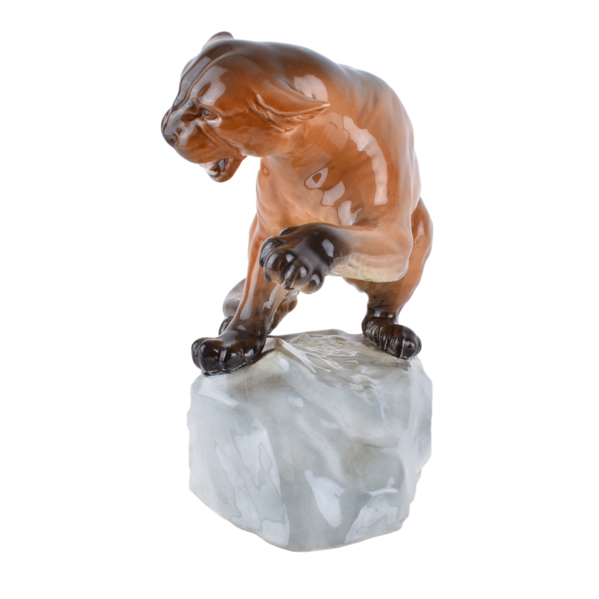 Beswick "Puma on Rock" Glazed Porcelain Figurine