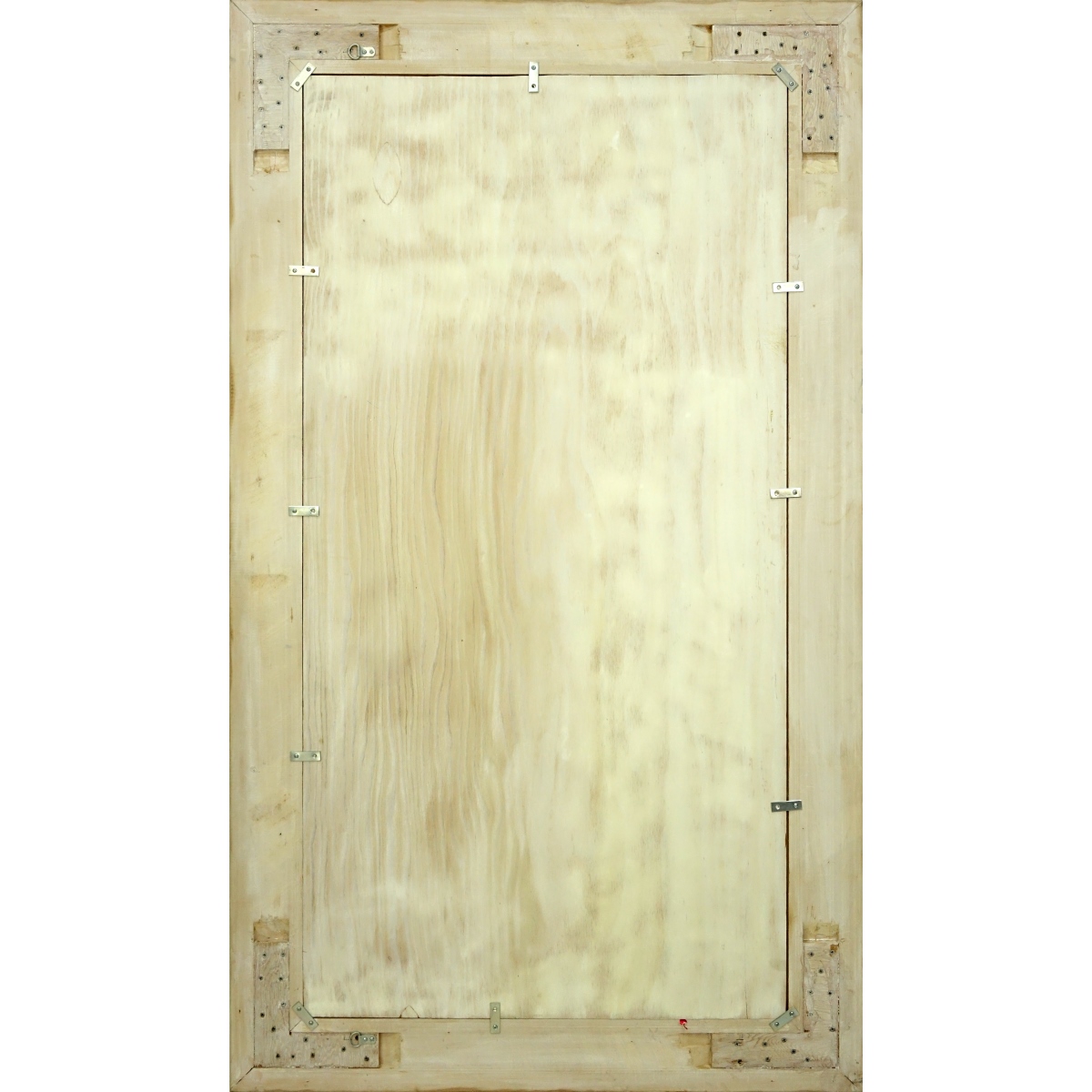 Large Beveled Mirror in Modern Carved Wood Frame