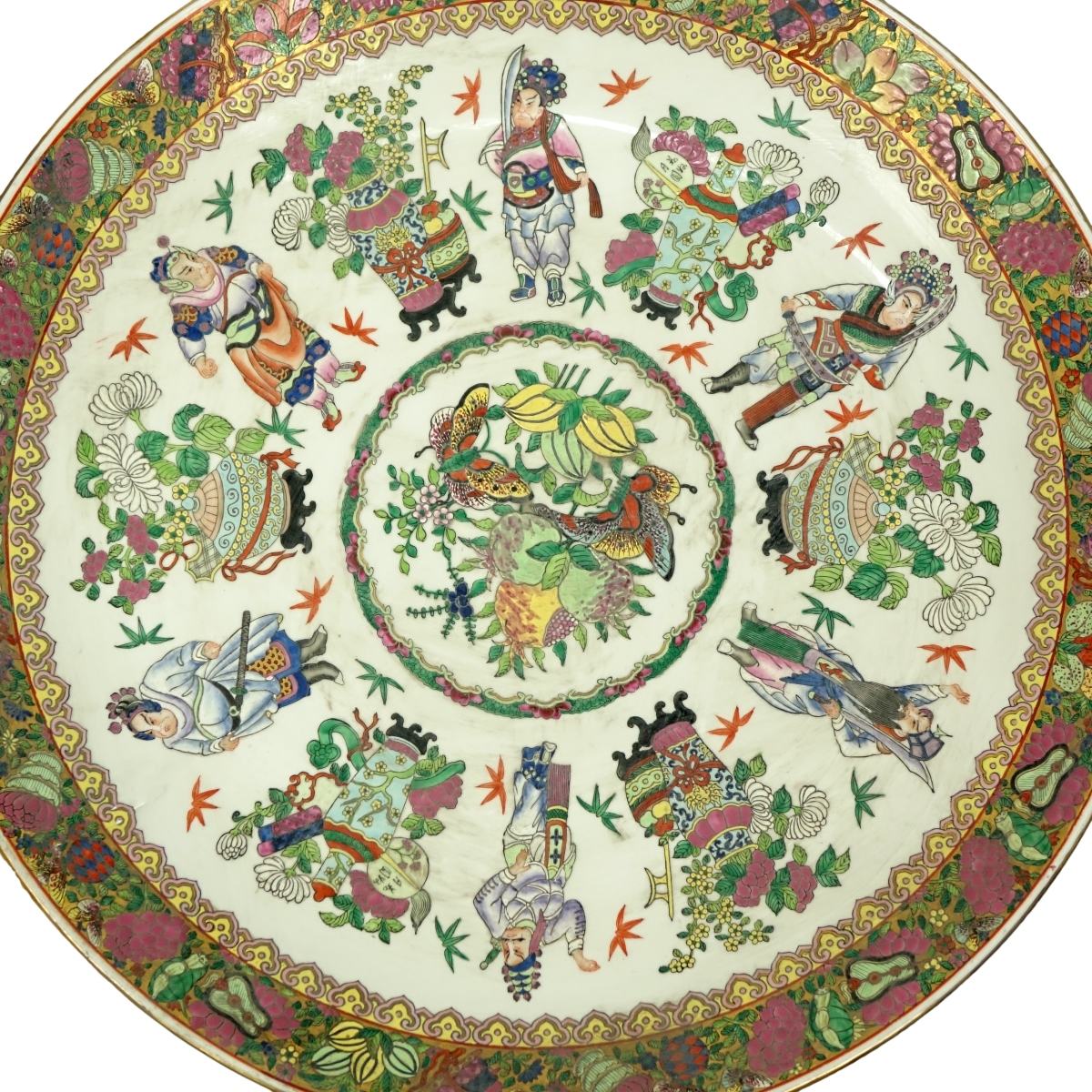 Massive Chinese Famille Rose Porcelain Charger