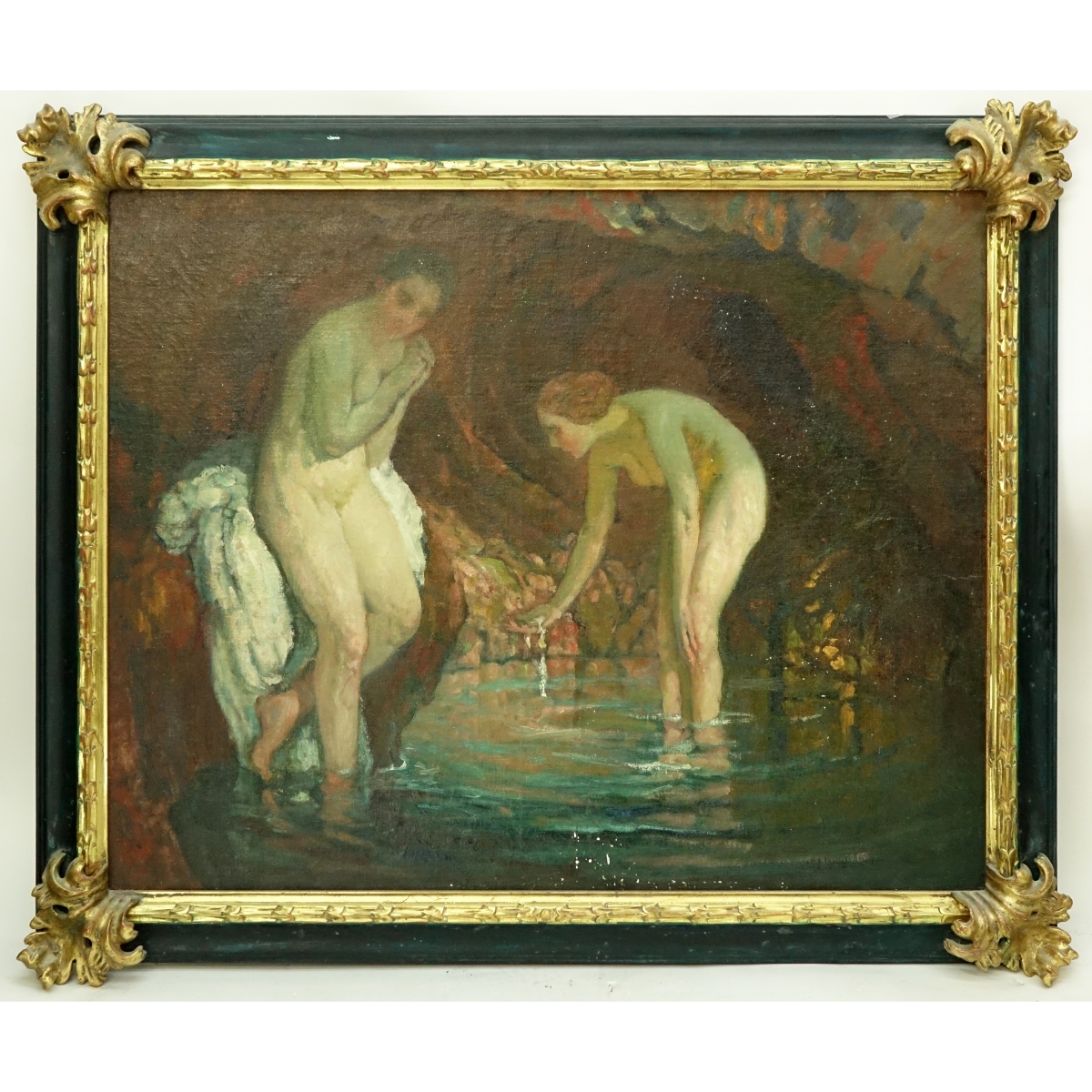 French Pre Raphaelite style O/C, Nudes in Grotto